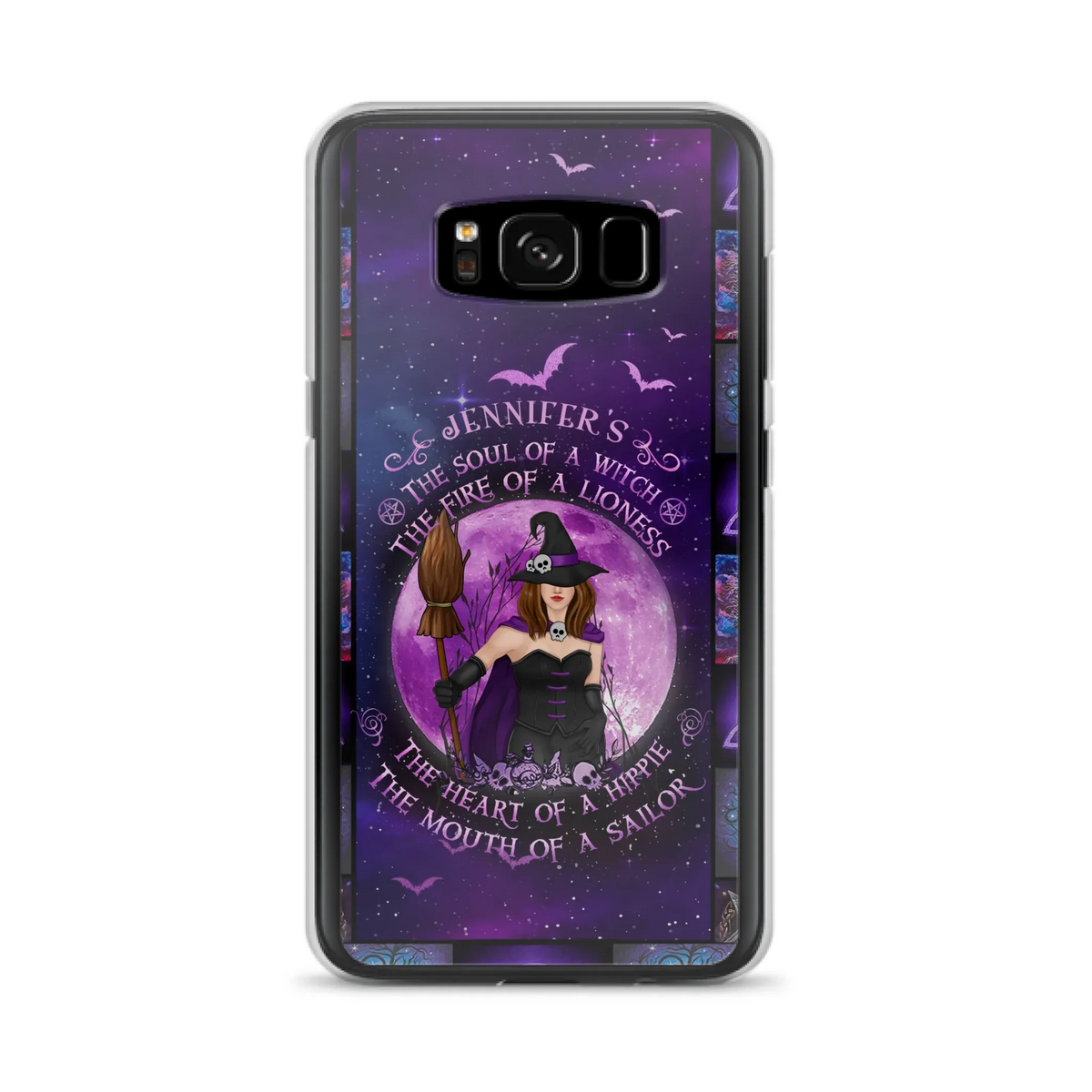 Custom Personalized Witch Purple Phone Case - Halloween Gift Idea - The Soul Of A Witch The Fire Of A Lioness - Case for iPhone/ Samsung