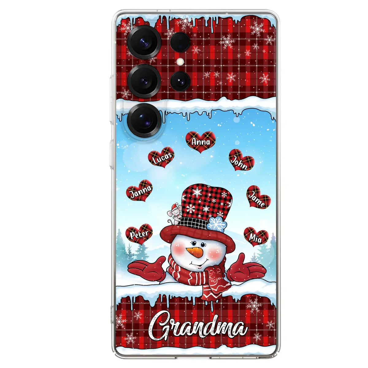 Custom Personalized Grandma Children Phone Case - Christmas Gift For Grandma/ Mom - Upto 7 Kids - Case For iPhone/ Samsung