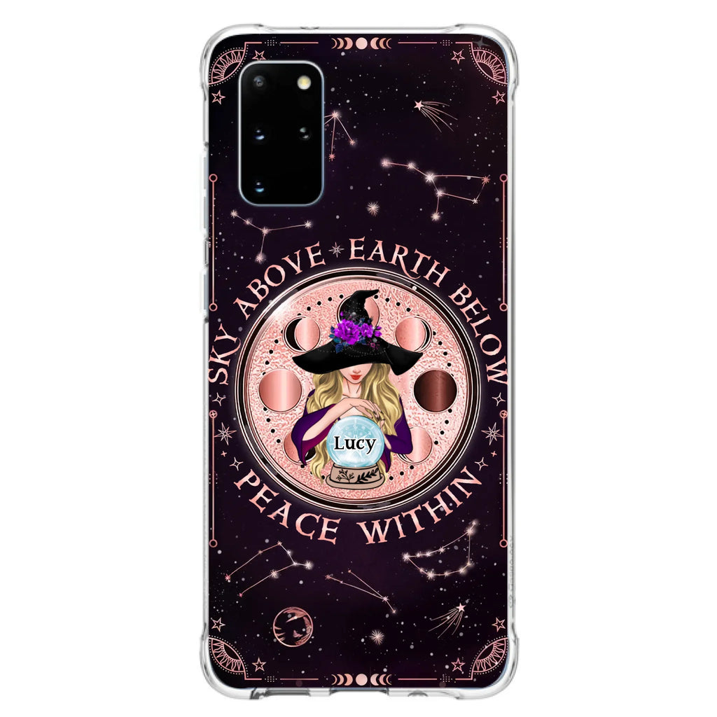 Custom Personalized Witch Phone Case - Gift Idea For Witch Lover - Sky Above Earth Below Peace Within - Case for iPhone/ Samsung