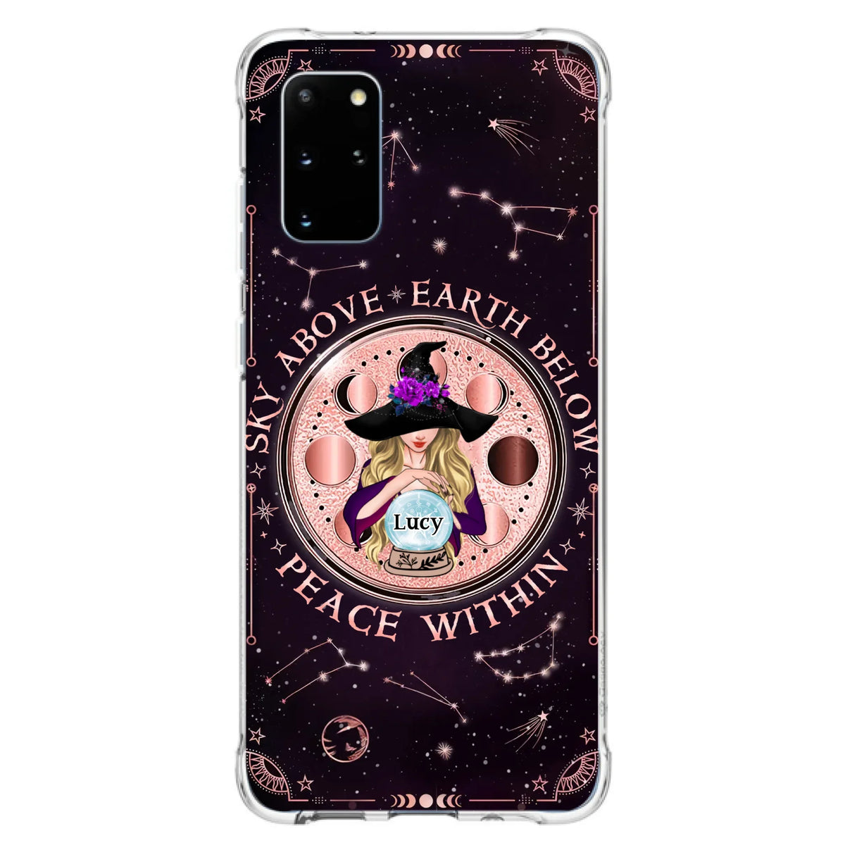 Custom Personalized Witch Phone Case - Gift Idea For Witch Lover - Sky Above Earth Below Peace Within - Case for iPhone/ Samsung