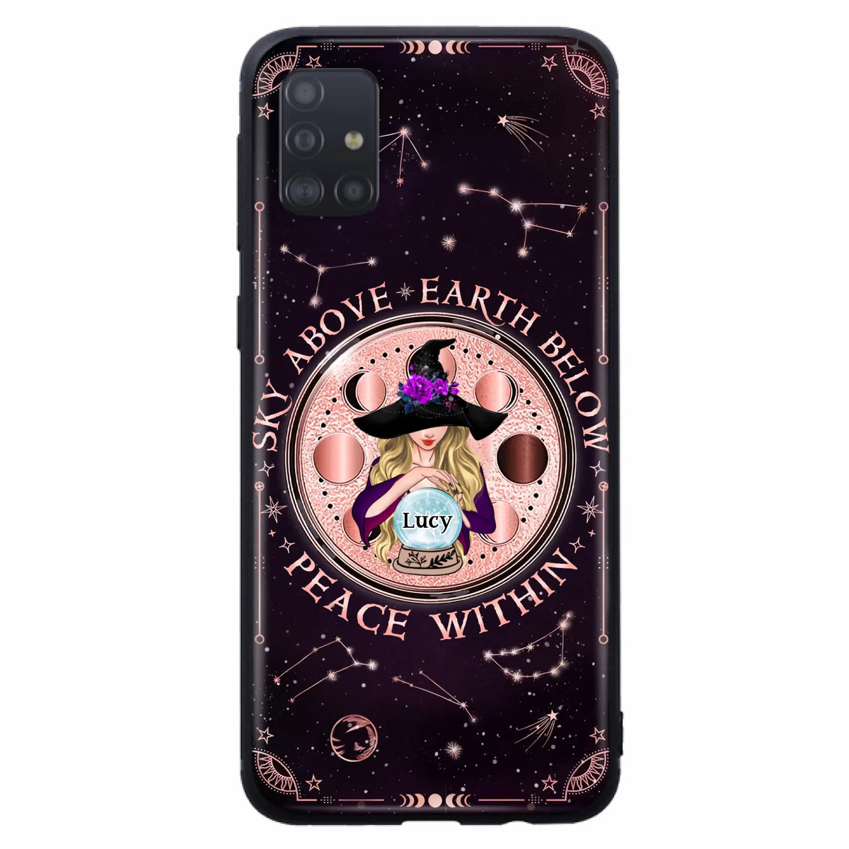 Custom Personalized Witch Phone Case - Gift Idea For Witch Lover - Sky Above Earth Below Peace Within - Case for iPhone/ Samsung