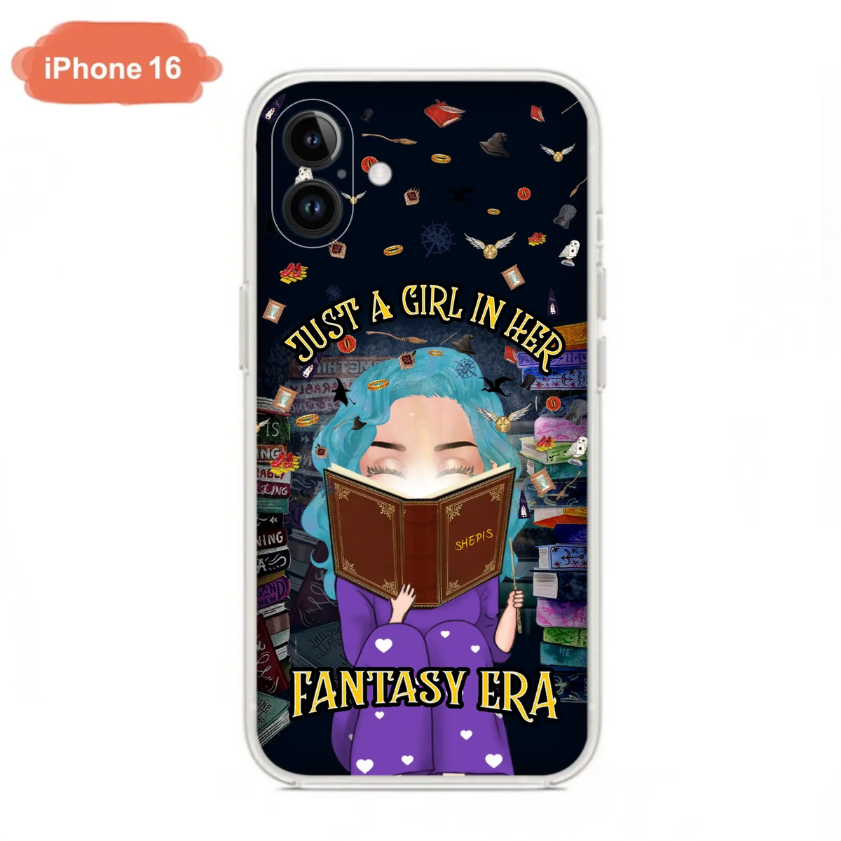Custom Personalized Reading Book Phone Case - Gift Idea For Book Lovers - Just A Girl In Her Fantasy Era - Case For iPhone/ Samsung