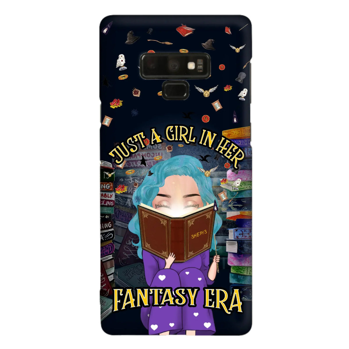 Custom Personalized Reading Book Phone Case - Gift Idea For Book Lovers - Just A Girl In Her Fantasy Era - Case For iPhone/ Samsung