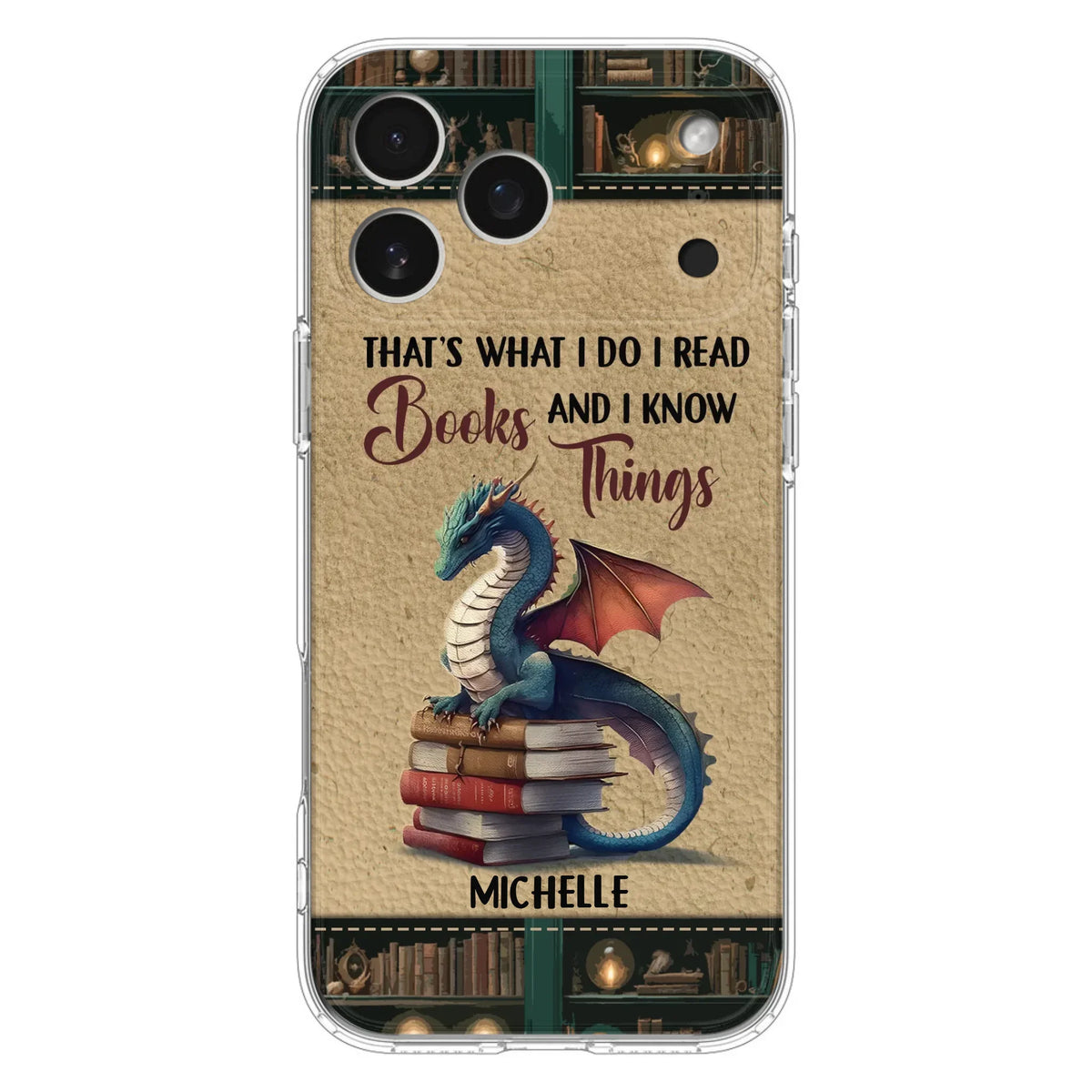Custom Personalized Book Dragon Phone Case - Gift Idea For Book Lovers - In A World Of Bookworms Be A Book Dragon - Case For iPhone/ Samsung