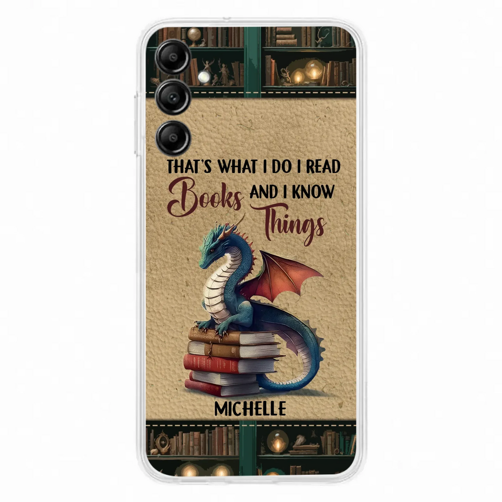 Custom Personalized Book Dragon Phone Case - Gift Idea For Book Lovers - In A World Of Bookworms Be A Book Dragon - Case For iPhone/ Samsung
