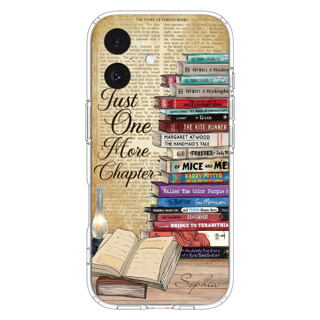 Custom Personalized Reading Book Phone Case - Gift Idea For Book Lovers - Just One More Chapter - Case For iPhone/ Samsung