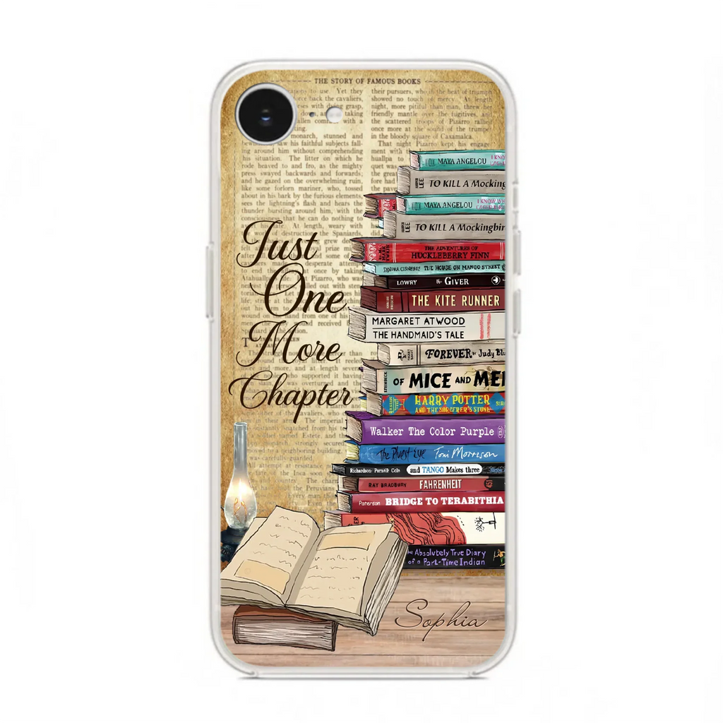 Custom Personalized Reading Book Phone Case - Gift Idea For Book Lovers - Just One More Chapter - Case For iPhone/ Samsung