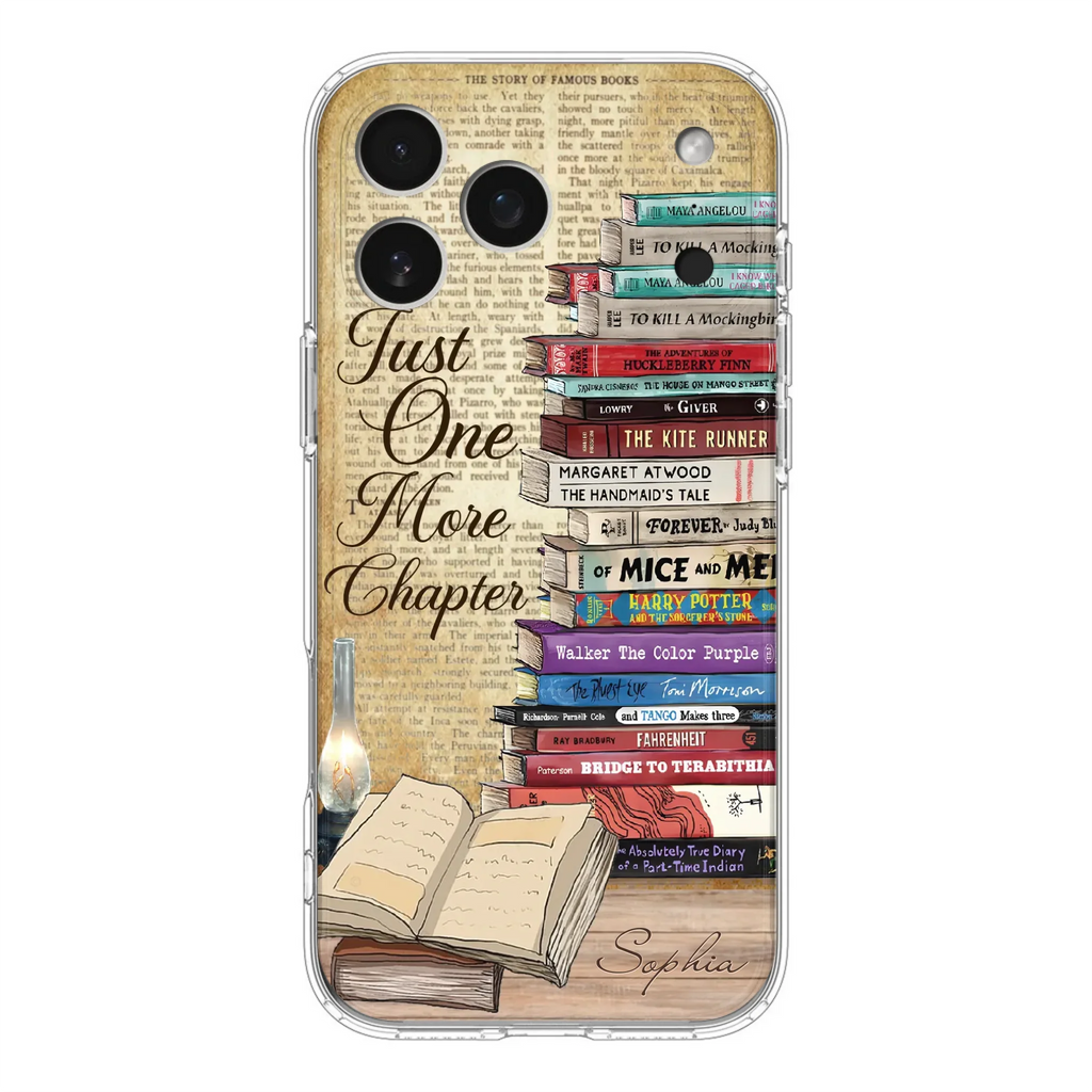 Custom Personalized Reading Book Phone Case - Gift Idea For Book Lovers - Just One More Chapter - Case For iPhone/ Samsung