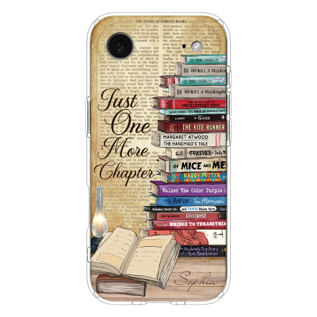 Custom Personalized Reading Book Phone Case - Gift Idea For Book Lovers - Just One More Chapter - Case For iPhone/ Samsung