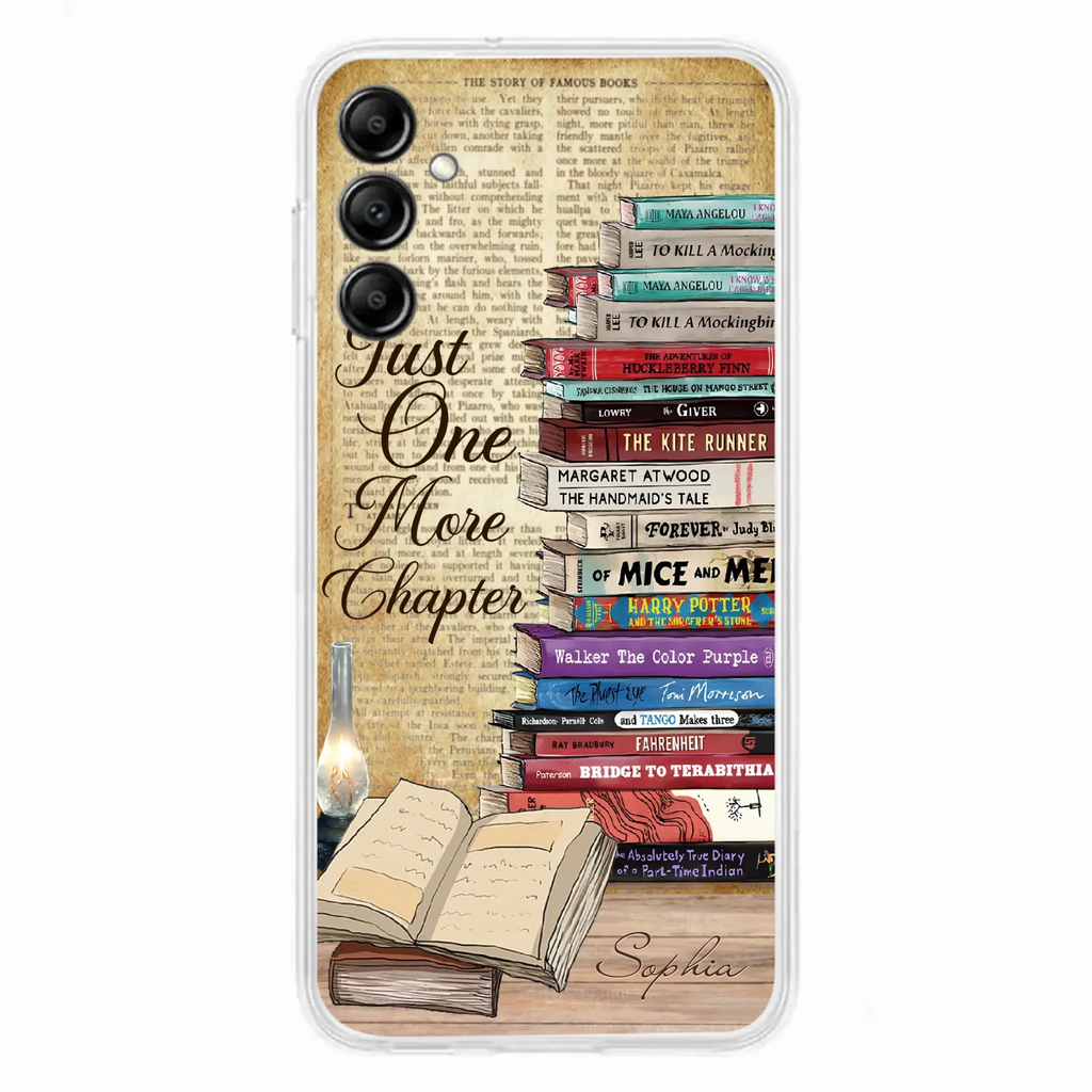 Custom Personalized Reading Book Phone Case - Gift Idea For Book Lovers - Just One More Chapter - Case For iPhone/ Samsung