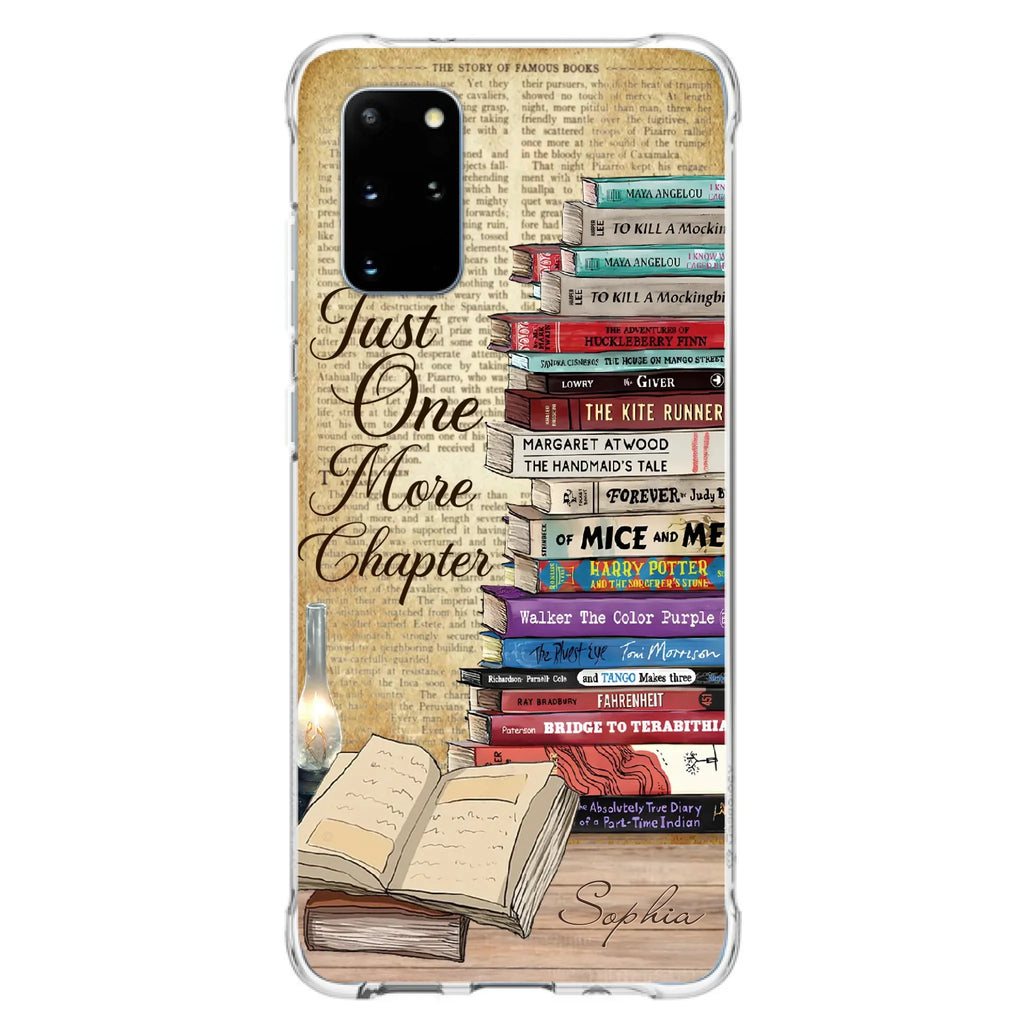 Custom Personalized Reading Book Phone Case - Gift Idea For Book Lovers - Just One More Chapter - Case For iPhone/ Samsung