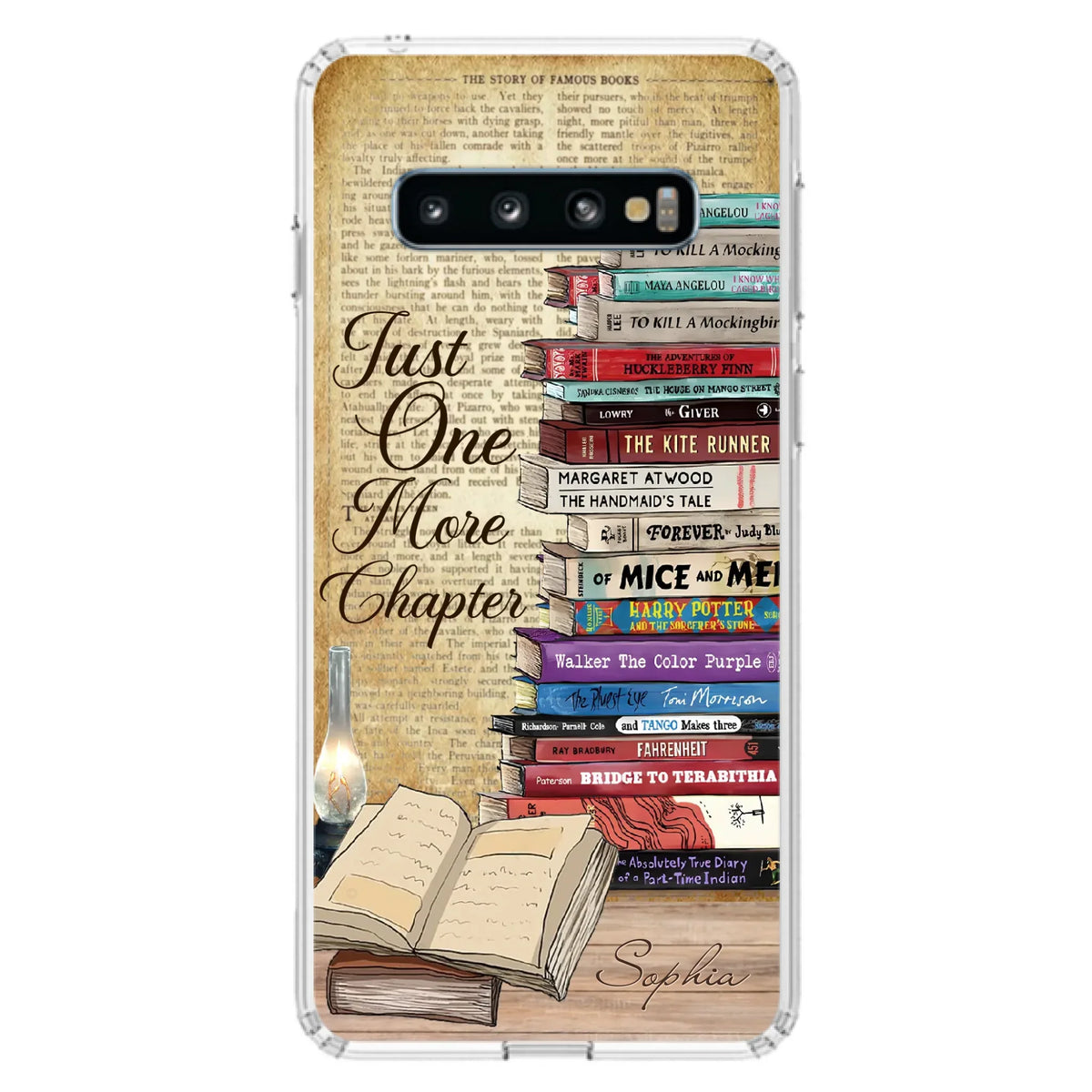 Custom Personalized Reading Book Phone Case - Gift Idea For Book Lovers - Just One More Chapter - Case For iPhone/ Samsung