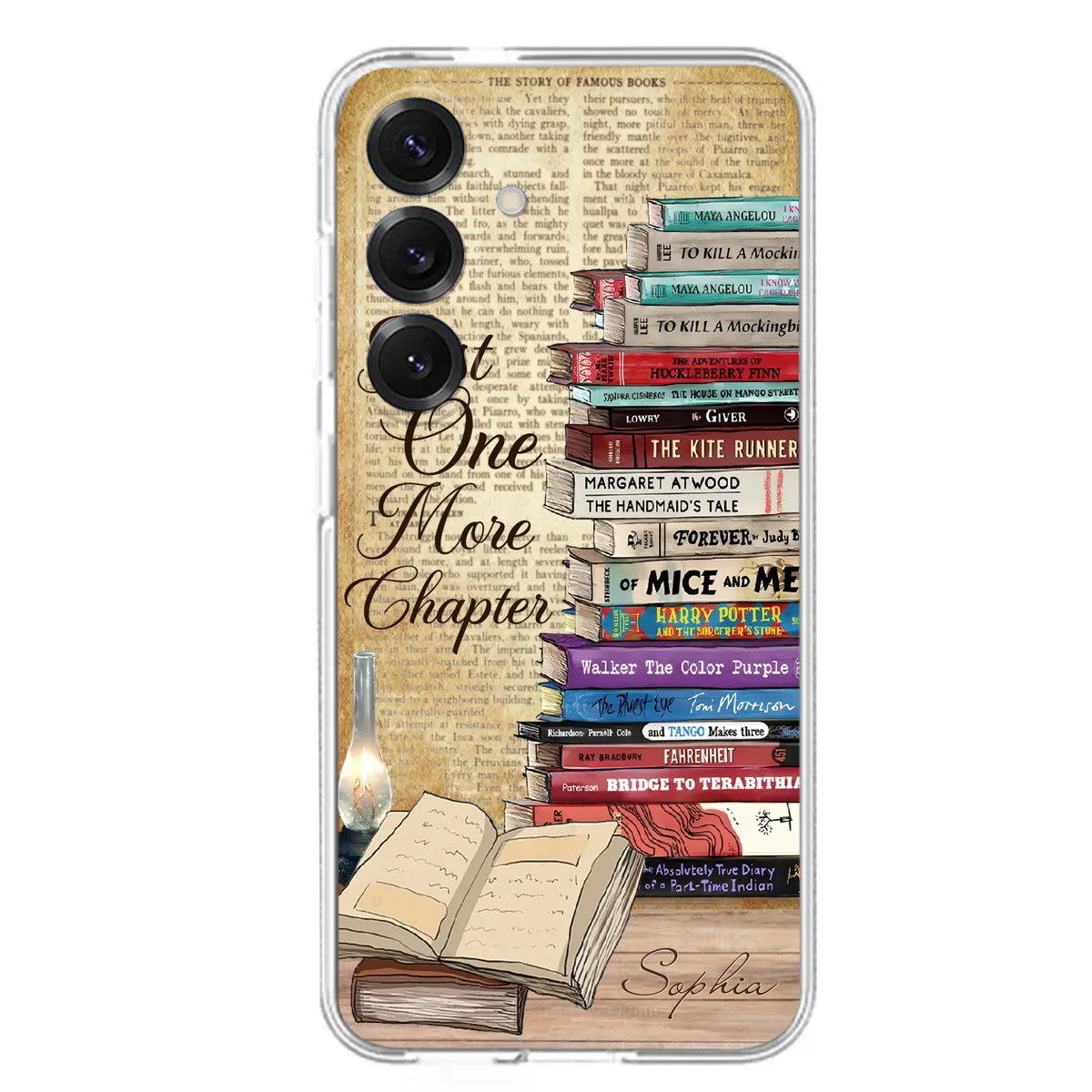 Custom Personalized Reading Book Phone Case - Gift Idea For Book Lovers - Just One More Chapter - Case For iPhone/ Samsung