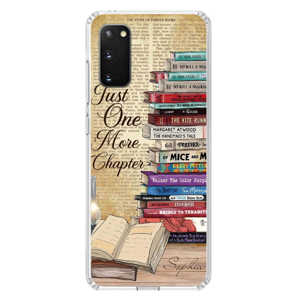 Custom Personalized Reading Book Phone Case - Gift Idea For Book Lovers - Just One More Chapter - Case For iPhone/ Samsung