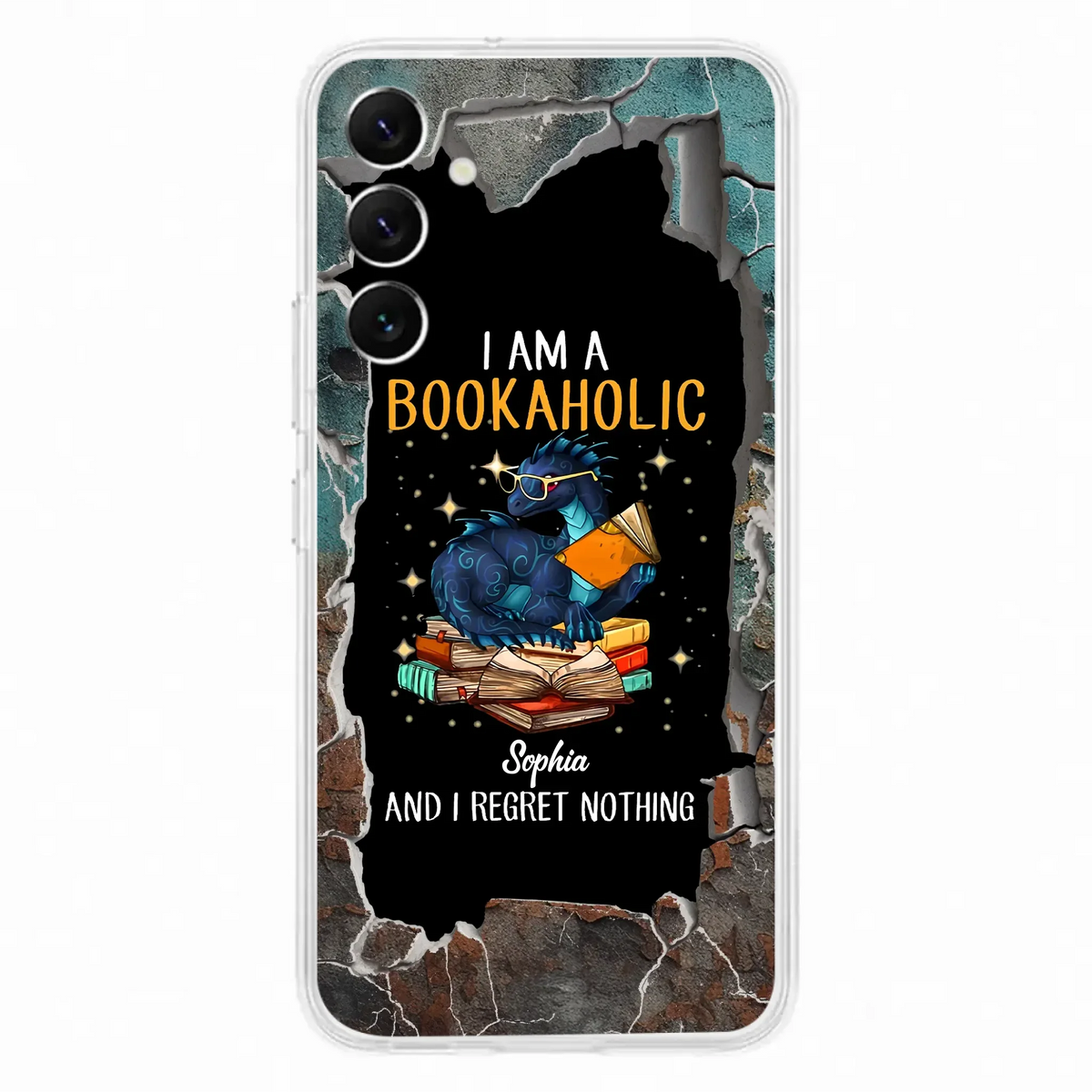 Custom Personalized Reading Book Phone Case - Gift Idea For Book Lovers - I Am A Bookaholic And I Regret Nothing - Case For iPhone/ Samsung