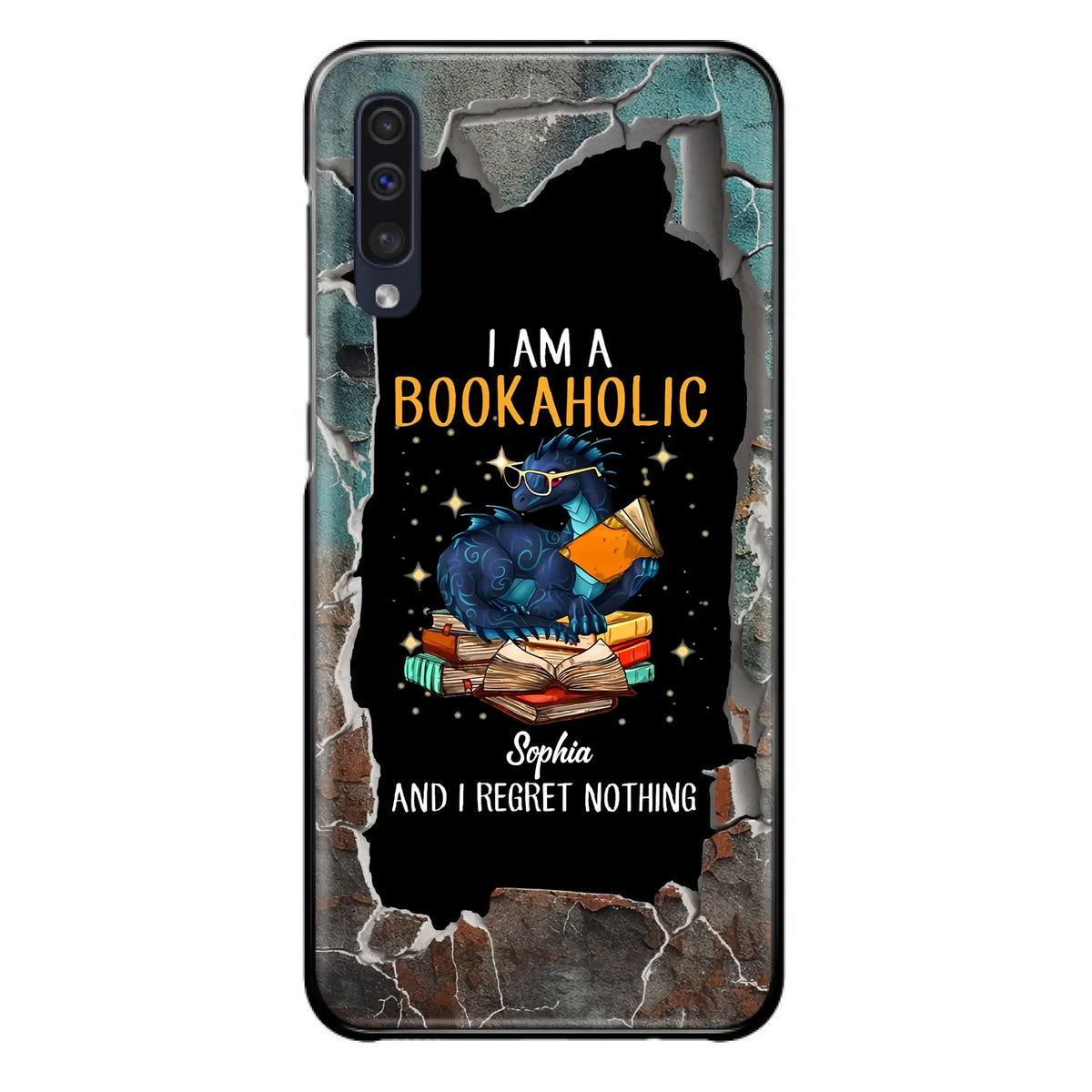 Custom Personalized Reading Book Phone Case - Gift Idea For Book Lovers - I Am A Bookaholic And I Regret Nothing - Case For iPhone/ Samsung
