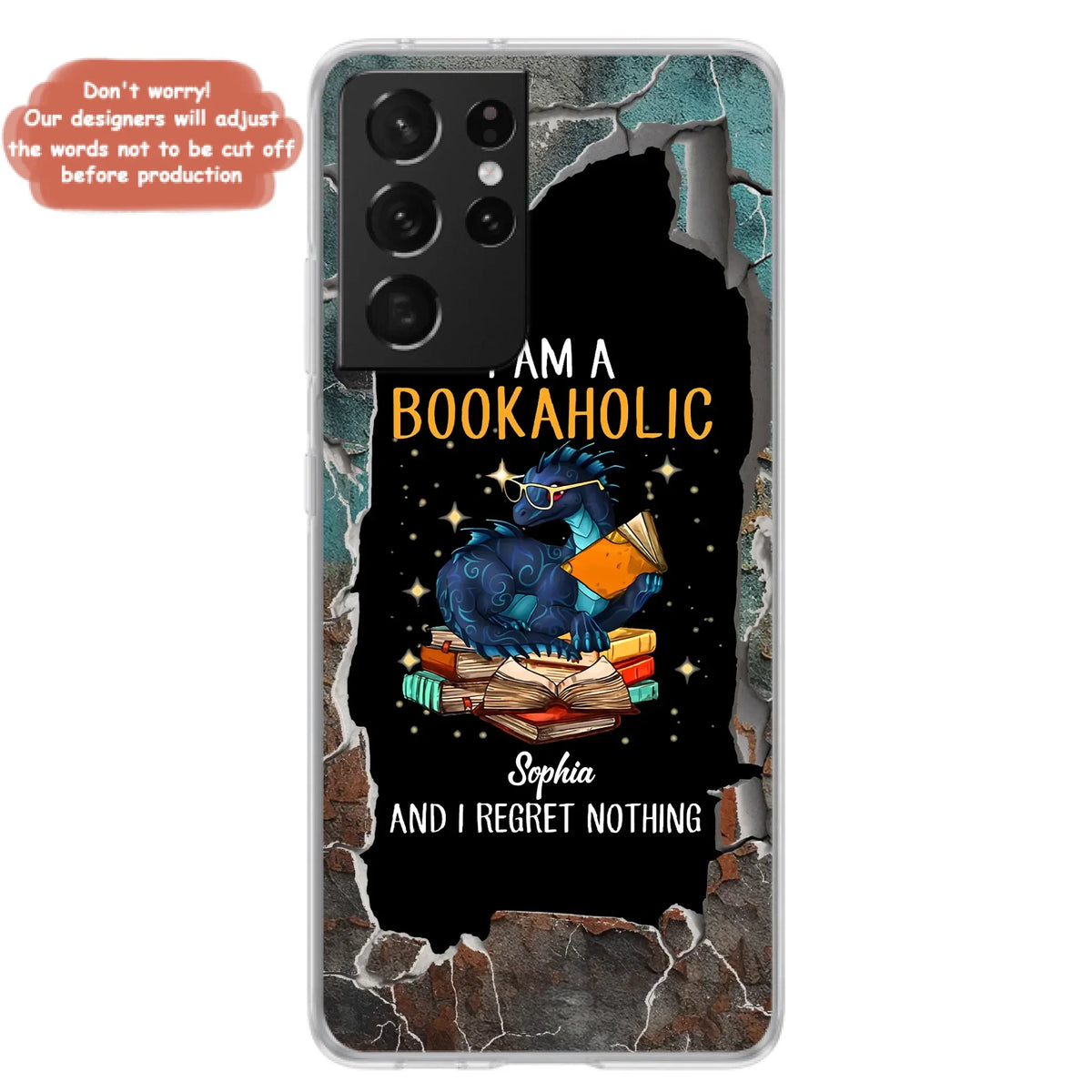 Custom Personalized Reading Book Phone Case - Gift Idea For Book Lovers - I Am A Bookaholic And I Regret Nothing - Case For iPhone/ Samsung