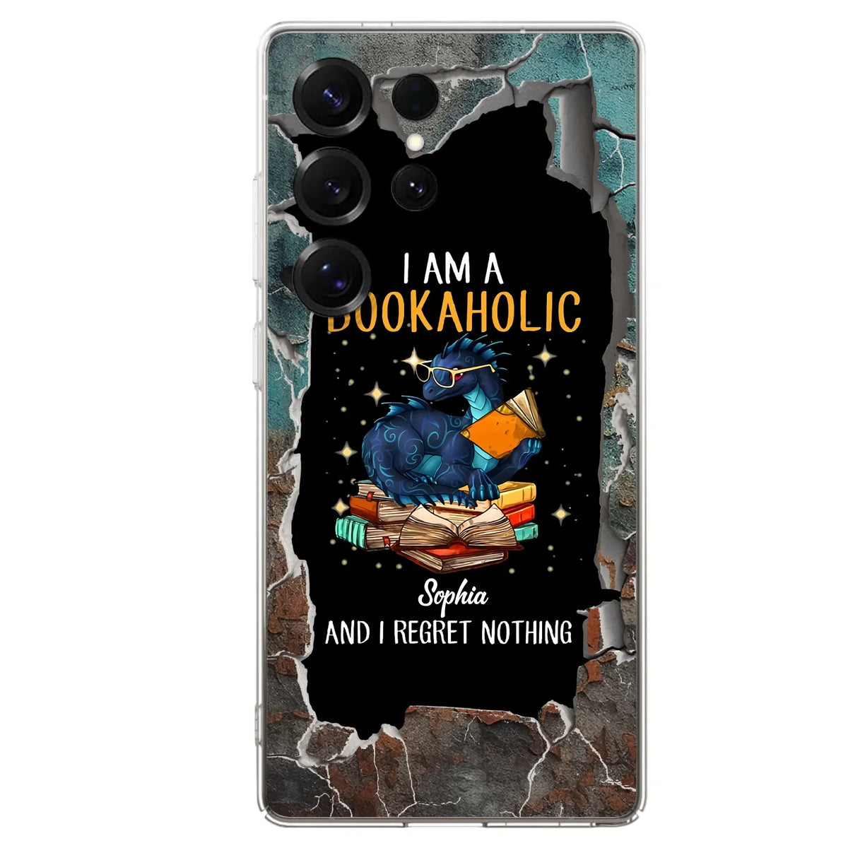 Custom Personalized Reading Book Phone Case - Gift Idea For Book Lovers - I Am A Bookaholic And I Regret Nothing - Case For iPhone/ Samsung