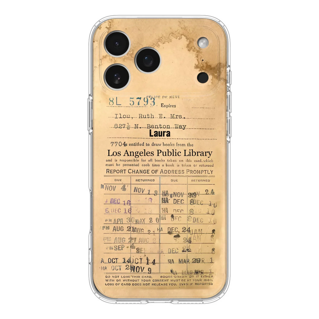 Custom Personalized Library Card Vintage Phone Case - Gift Idea For Reading Lover - Case For iPhone/ Samsung