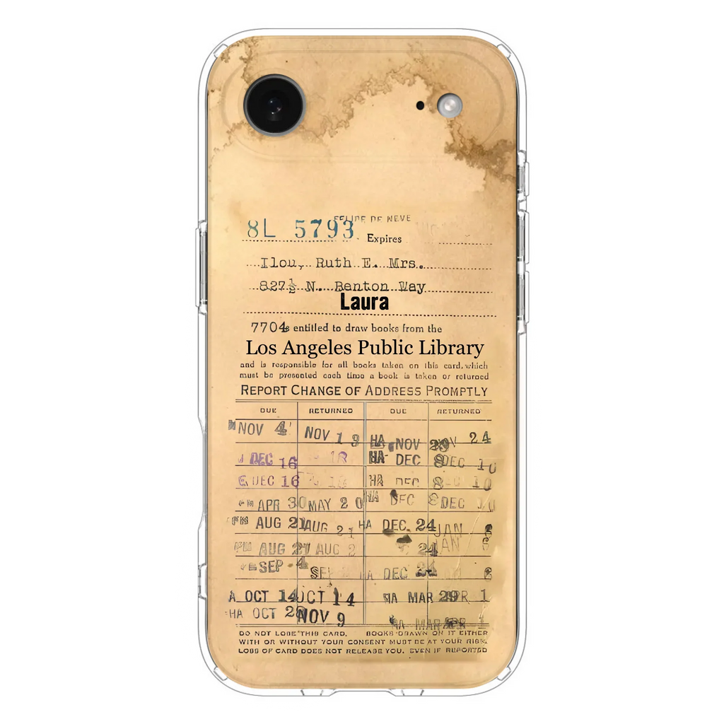 Custom Personalized Library Card Vintage Phone Case - Gift Idea For Reading Lover - Case For iPhone/ Samsung