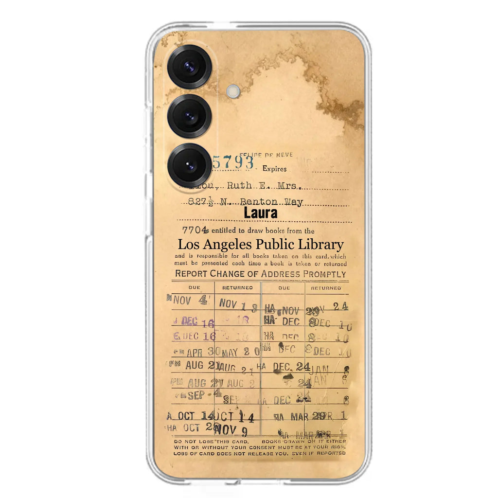 Custom Personalized Library Card Vintage Phone Case - Gift Idea For Reading Lover - Case For iPhone/ Samsung