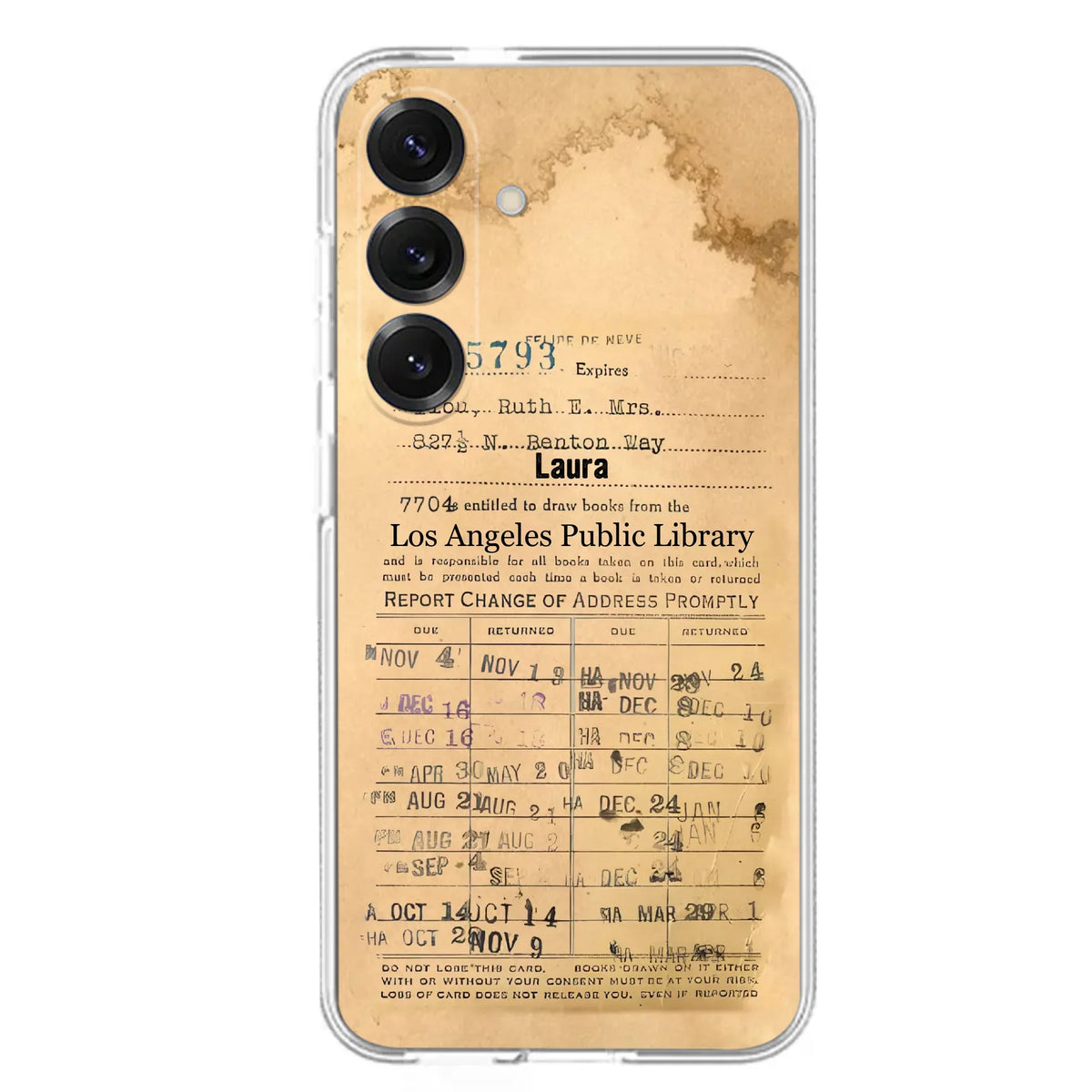 Custom Personalized Library Card Vintage Phone Case - Gift Idea For Reading Lover - Case For iPhone/ Samsung