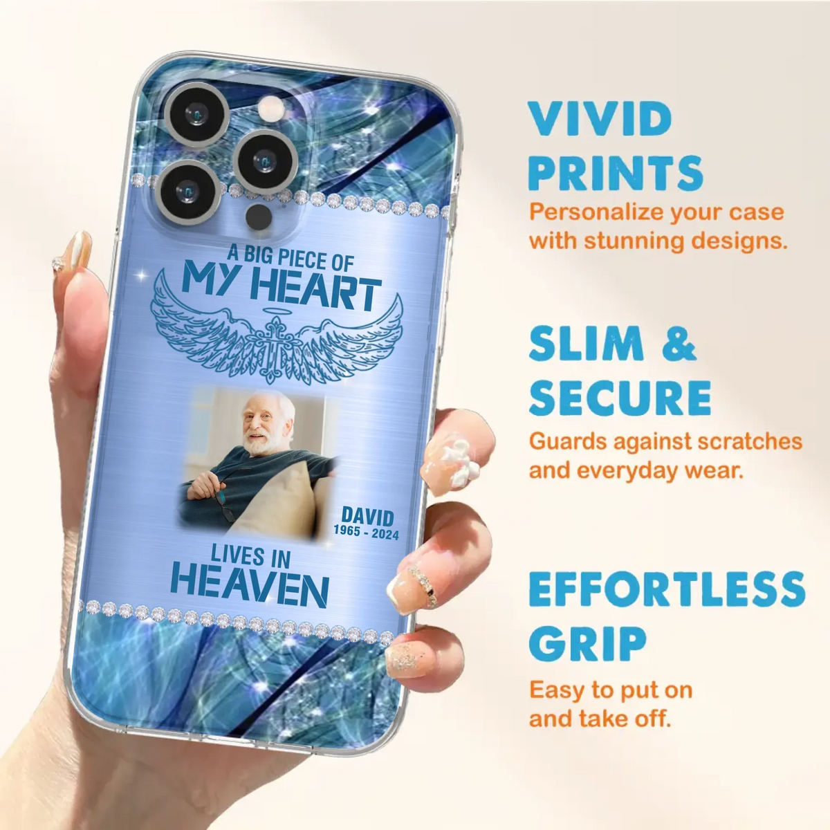 Custom Personalized Memorial Photo Phone Case - Upload Photo - Memorial Gift For Family Member - Never Walk Alone - Case For iPhone/ Samsung