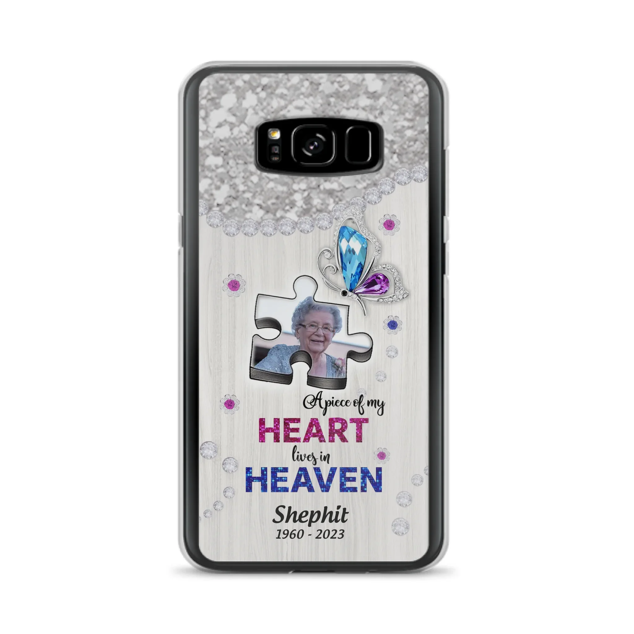 Custom Personalized Memorial Phone Case - Upload Photo - Memorial Gift Idea For Family Member -  A Piece Of My Heart Lives In Heaven - Case for iPhone/ Samsung