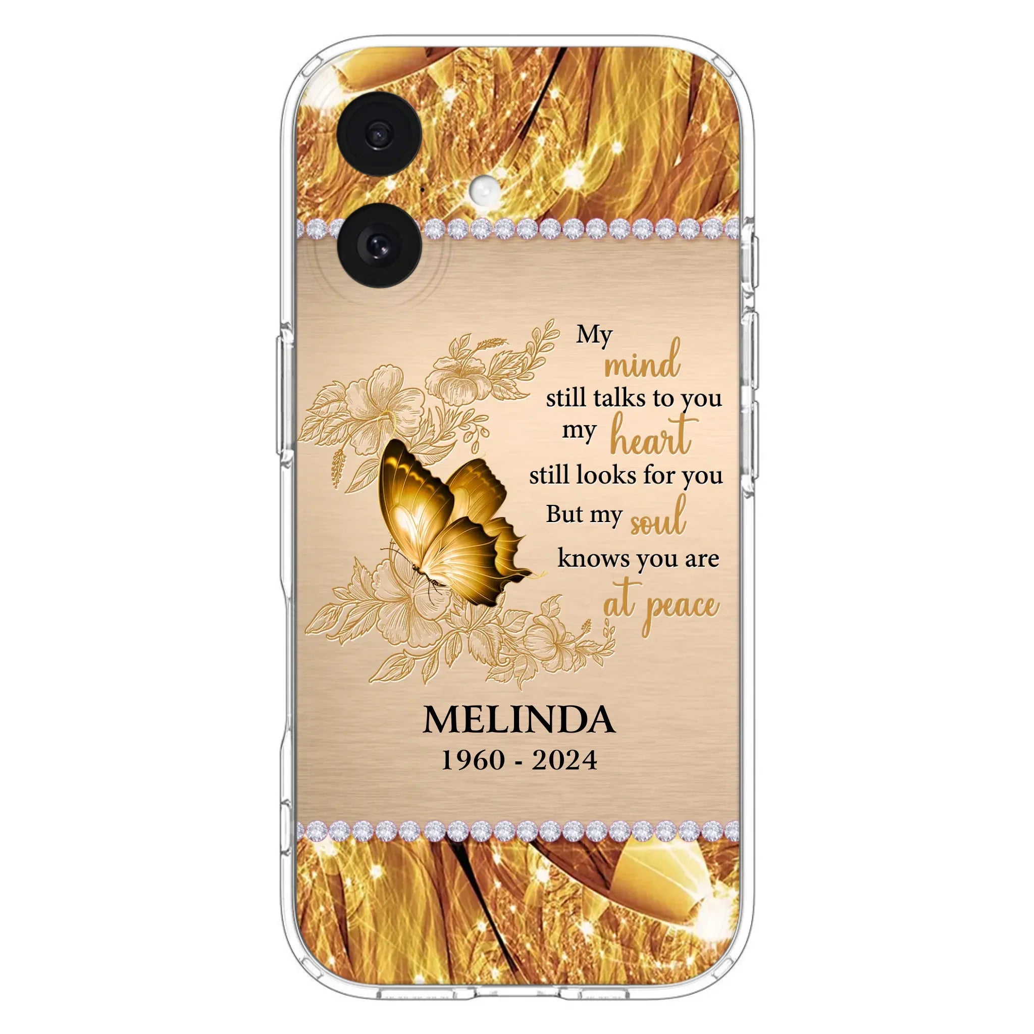 Custom Personalized Memorial Butterfly Phone Case - Memorial Gift Idea - My Mind Still Talks To You - Case for iPhone/Samsung