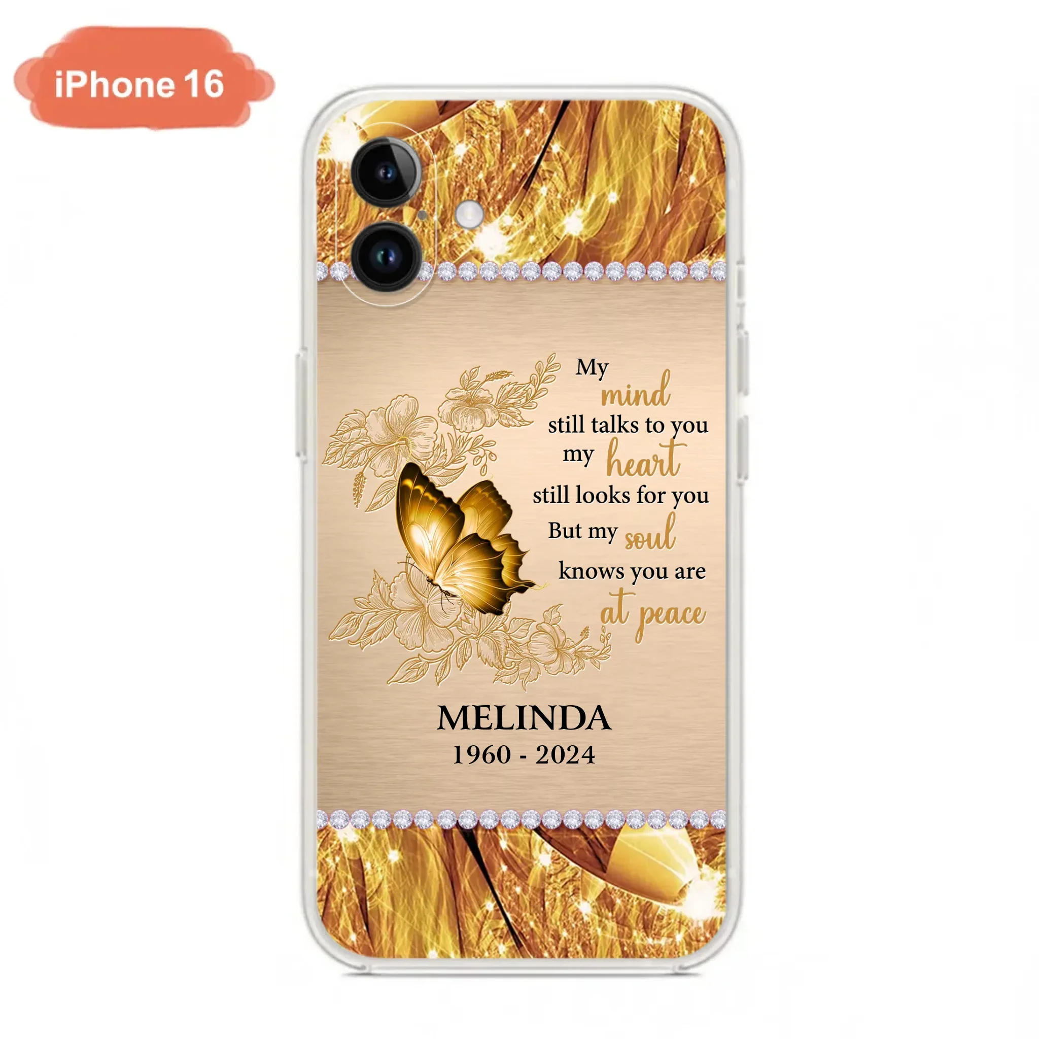 Custom Personalized Memorial Butterfly Phone Case - Memorial Gift Idea - My Mind Still Talks To You - Case for iPhone/Samsung