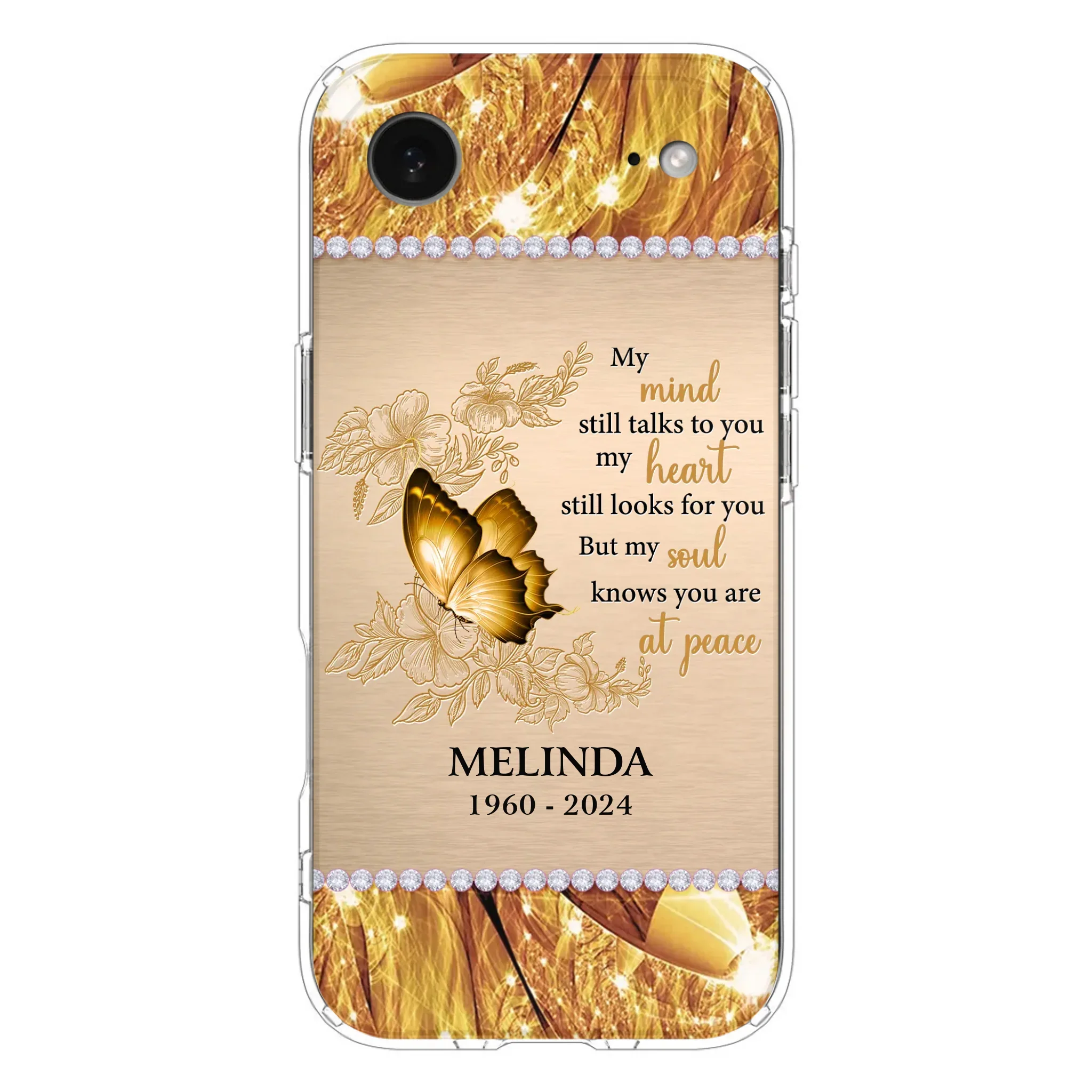 Custom Personalized Memorial Butterfly Phone Case - Memorial Gift Idea - My Mind Still Talks To You - Case for iPhone/Samsung