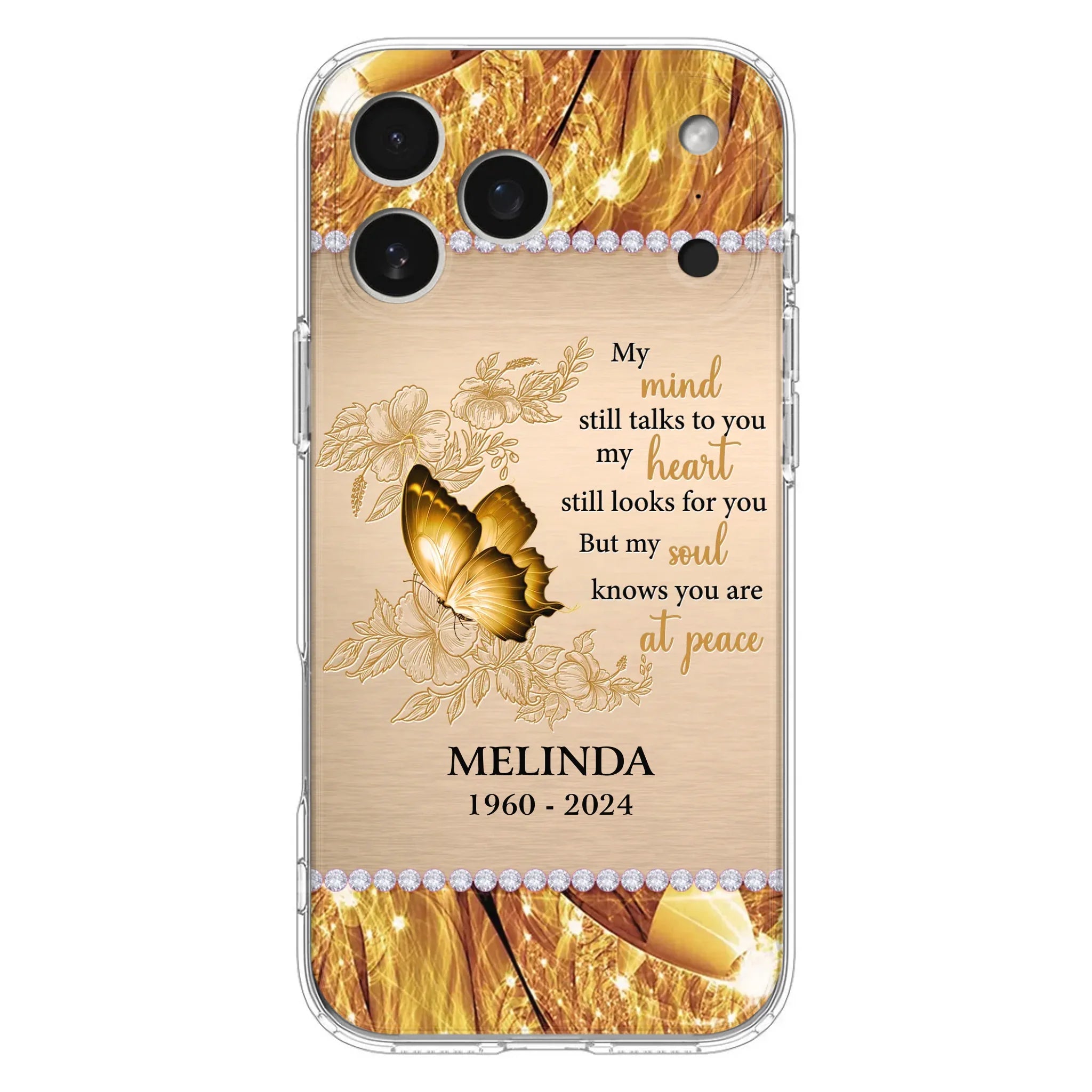 Custom Personalized Memorial Butterfly Phone Case - Memorial Gift Idea - My Mind Still Talks To You - Case for iPhone/Samsung
