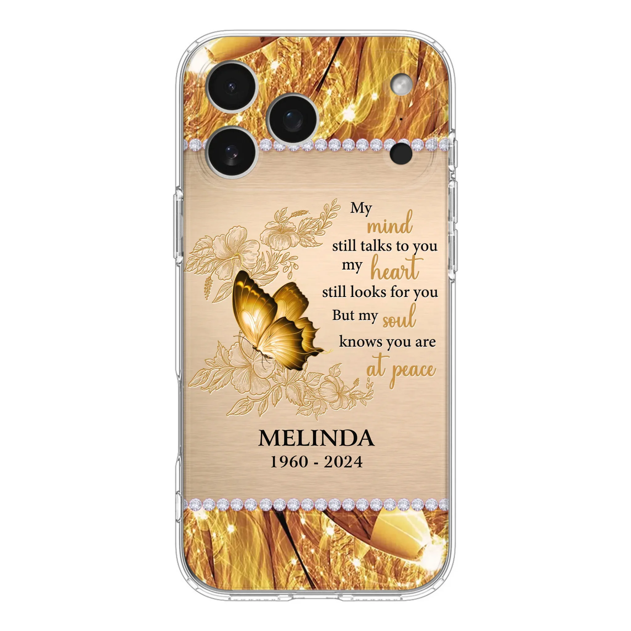 Custom Personalized Memorial Butterfly Phone Case - Memorial Gift Idea - My Mind Still Talks To You - Case for iPhone/Samsung