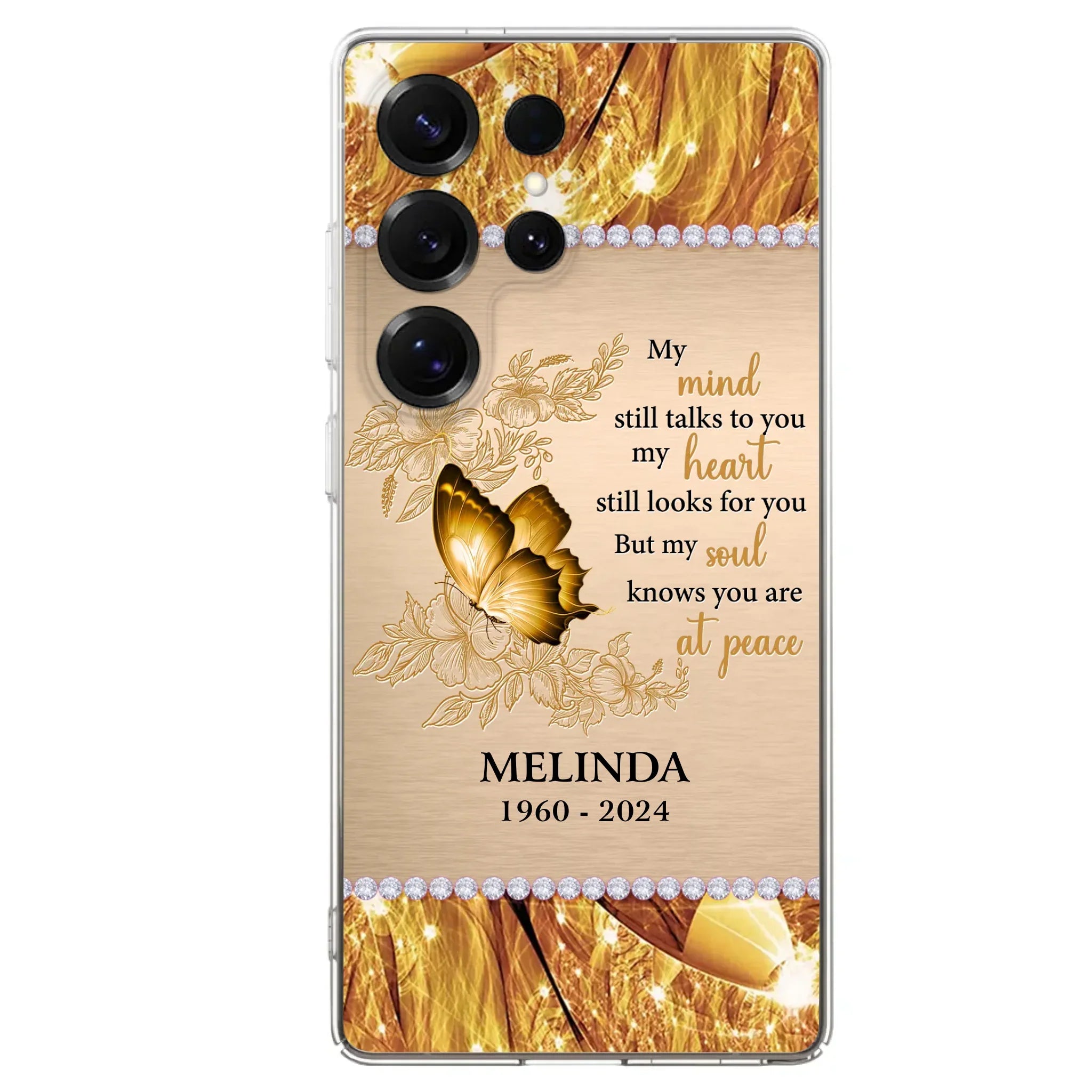 Custom Personalized Memorial Butterfly Phone Case - Memorial Gift Idea - My Mind Still Talks To You - Case for iPhone/Samsung