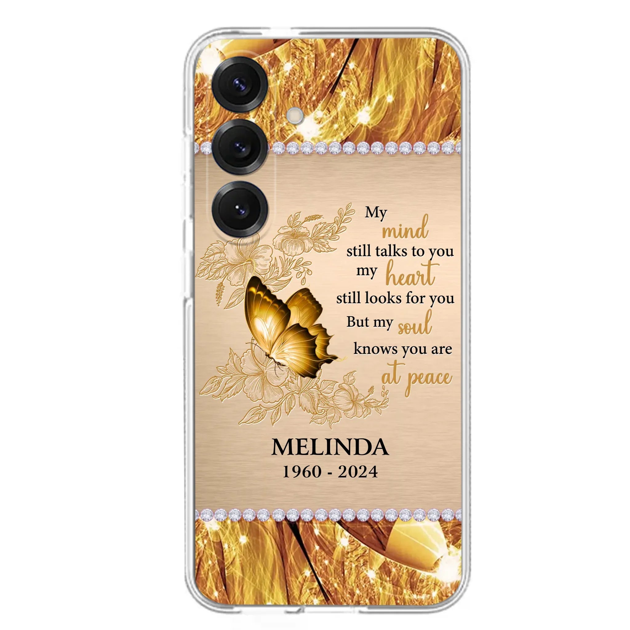 Custom Personalized Memorial Butterfly Phone Case - Memorial Gift Idea - My Mind Still Talks To You - Case for iPhone/Samsung