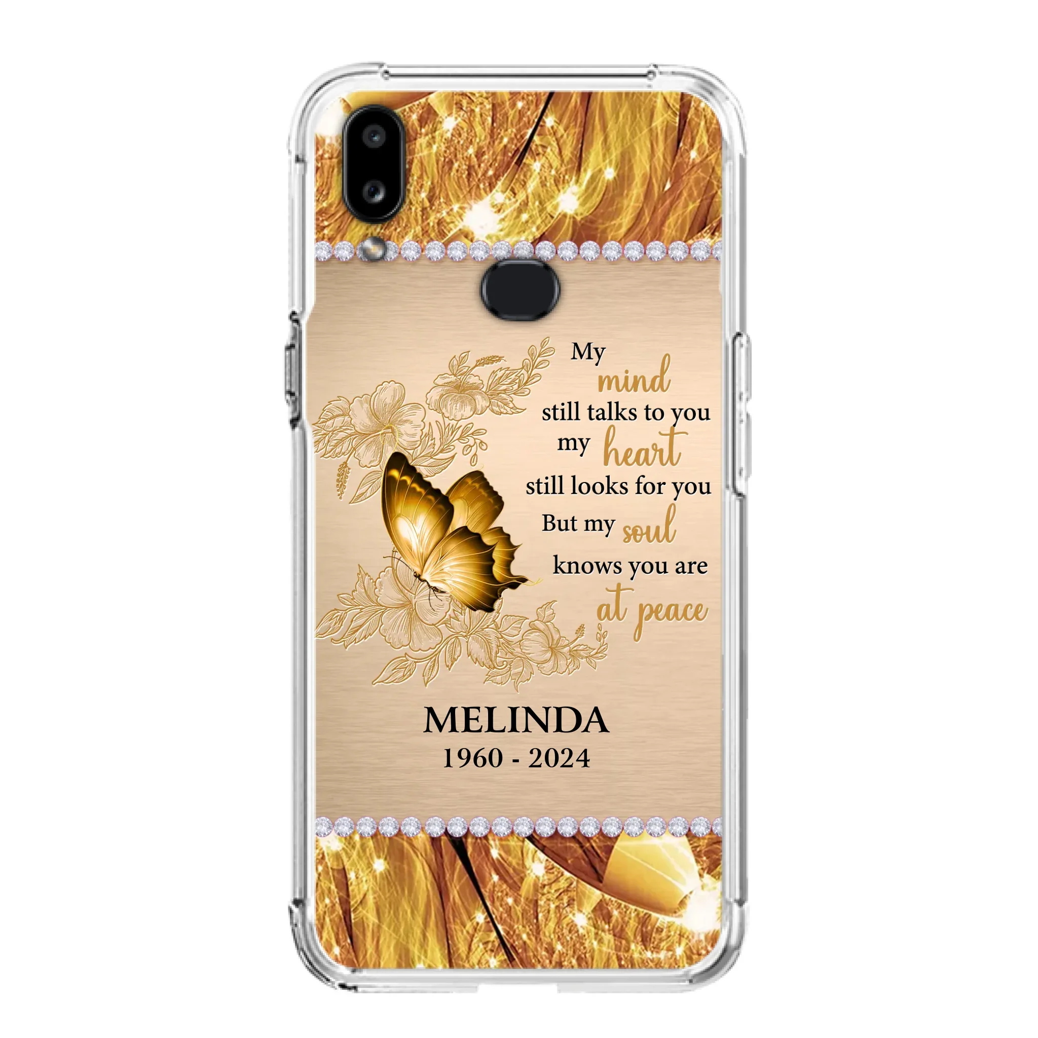 Custom Personalized Memorial Butterfly Phone Case - Memorial Gift Idea - My Mind Still Talks To You - Case for iPhone/Samsung