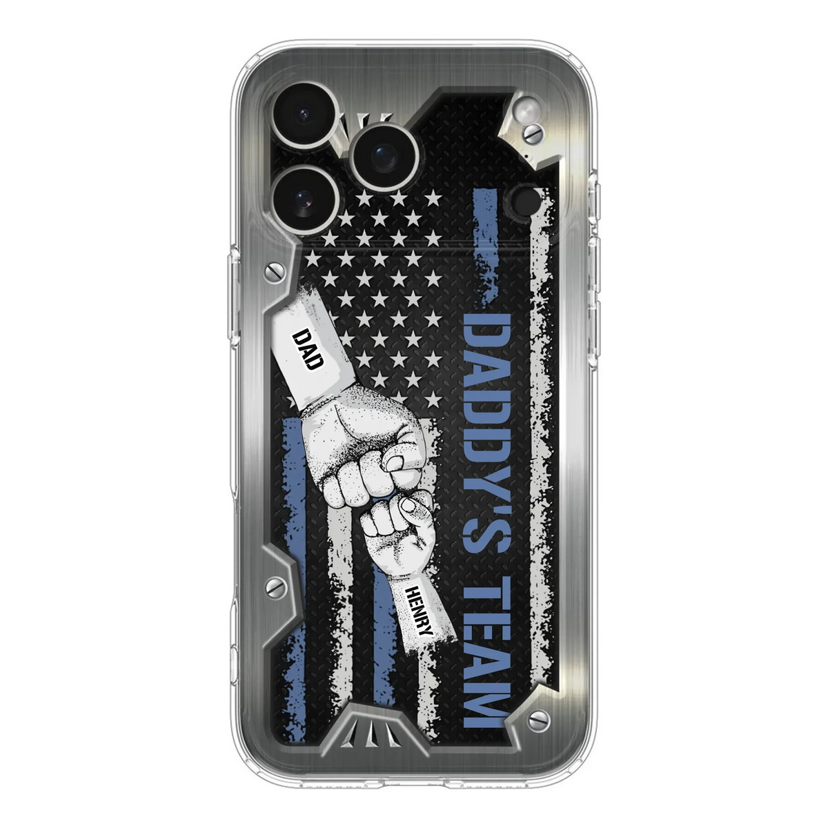 Custom Personalized Daddy's Team Phone Case - Father's Day Gift Idea For Dad/ Grandpa - Case for iPhone/ Samsung