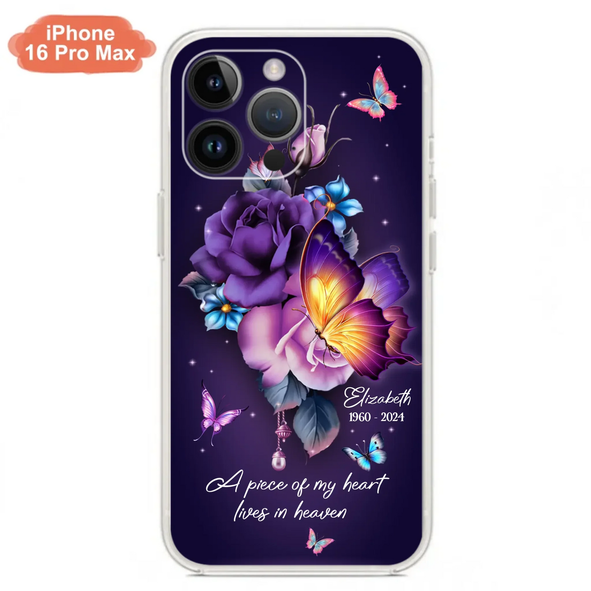 Custom Personalized Butterfly Memorial Phone Case - Memorial Gift Idea - Case for iPhone/Samsung