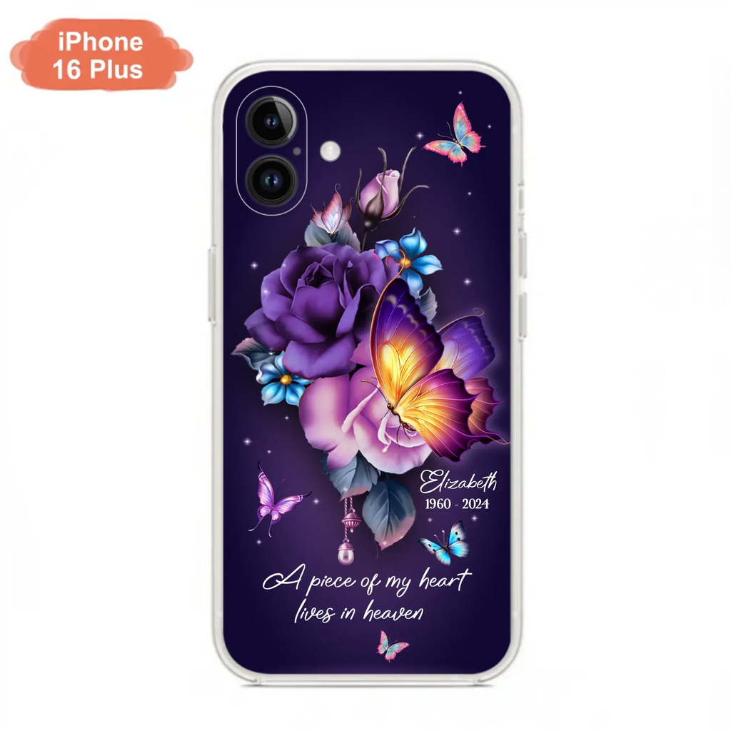 Custom Personalized Butterfly Memorial Phone Case - Memorial Gift Idea - Case for iPhone/Samsung
