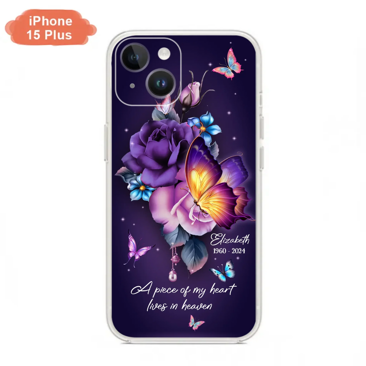 Custom Personalized Butterfly Memorial Phone Case - Memorial Gift Idea - Case for iPhone/Samsung