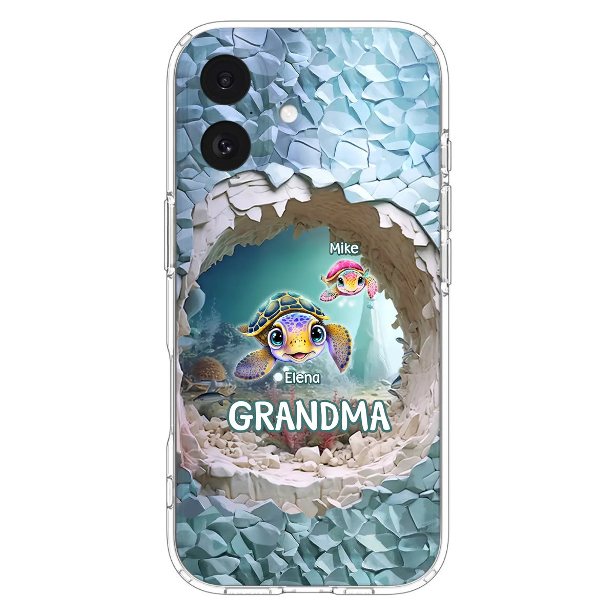 Custom Personalized Turtle Phone Case - Upto 10 Kids - Mother's Day Gift Idea For Grandma - Case for iPhone/Samsung