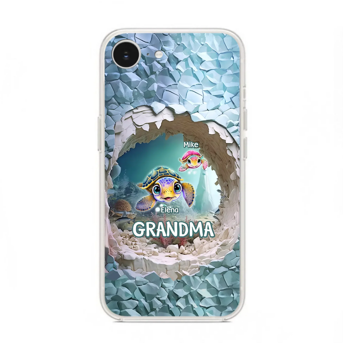 Custom Personalized Turtle Phone Case - Upto 10 Kids - Mother's Day Gift Idea For Grandma - Case for iPhone/Samsung