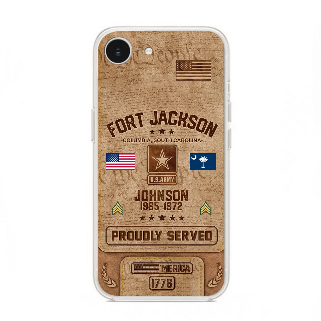 Custom Personalized Veteran Phone Case - Gift For Veteran - Birthday/ Father's Day Gift - Proudly Served - Case For iPhone And Samsung
