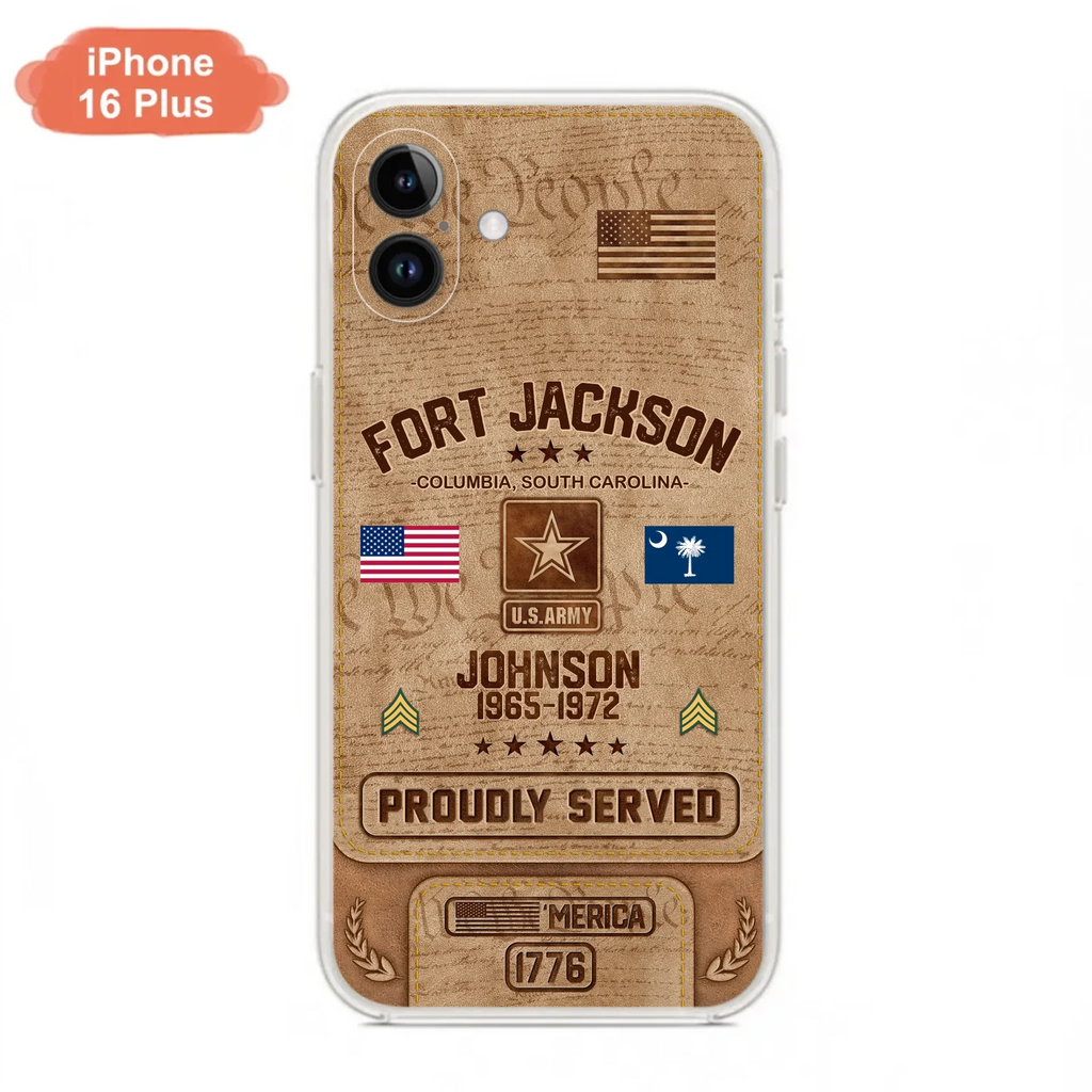 Custom Personalized Veteran Phone Case - Gift For Veteran - Birthday/ Father's Day Gift - Proudly Served - Case For iPhone And Samsung