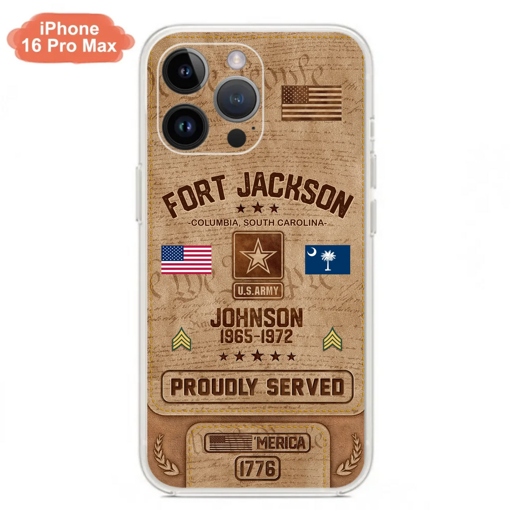 Custom Personalized Veteran Phone Case - Gift For Veteran - Birthday/ Father's Day Gift - Proudly Served - Case For iPhone And Samsung