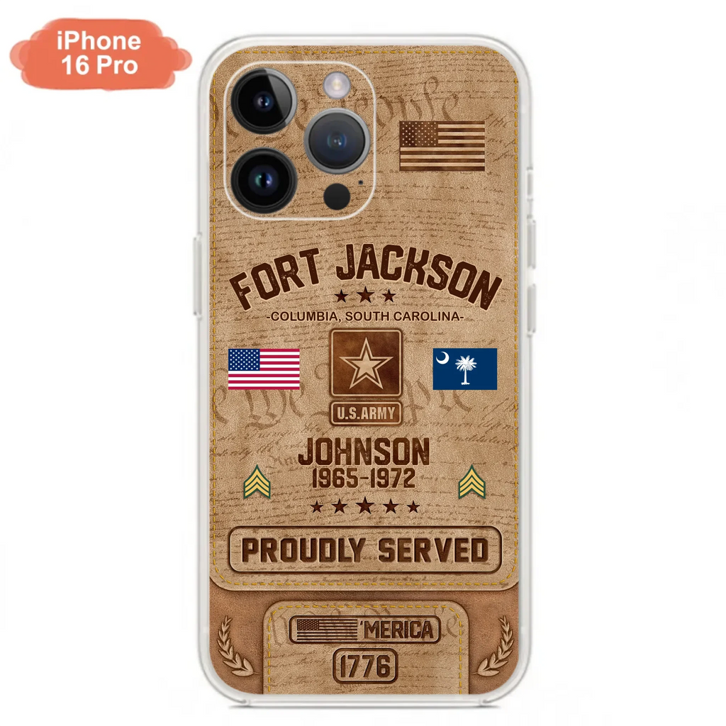 Custom Personalized Veteran Phone Case - Gift For Veteran - Birthday/ Father's Day Gift - Proudly Served - Case For iPhone And Samsung