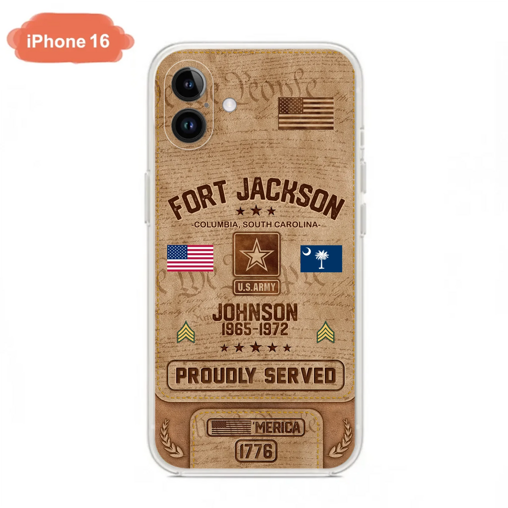 Custom Personalized Veteran Phone Case - Gift For Veteran - Birthday/ Father's Day Gift - Proudly Served - Case For iPhone And Samsung