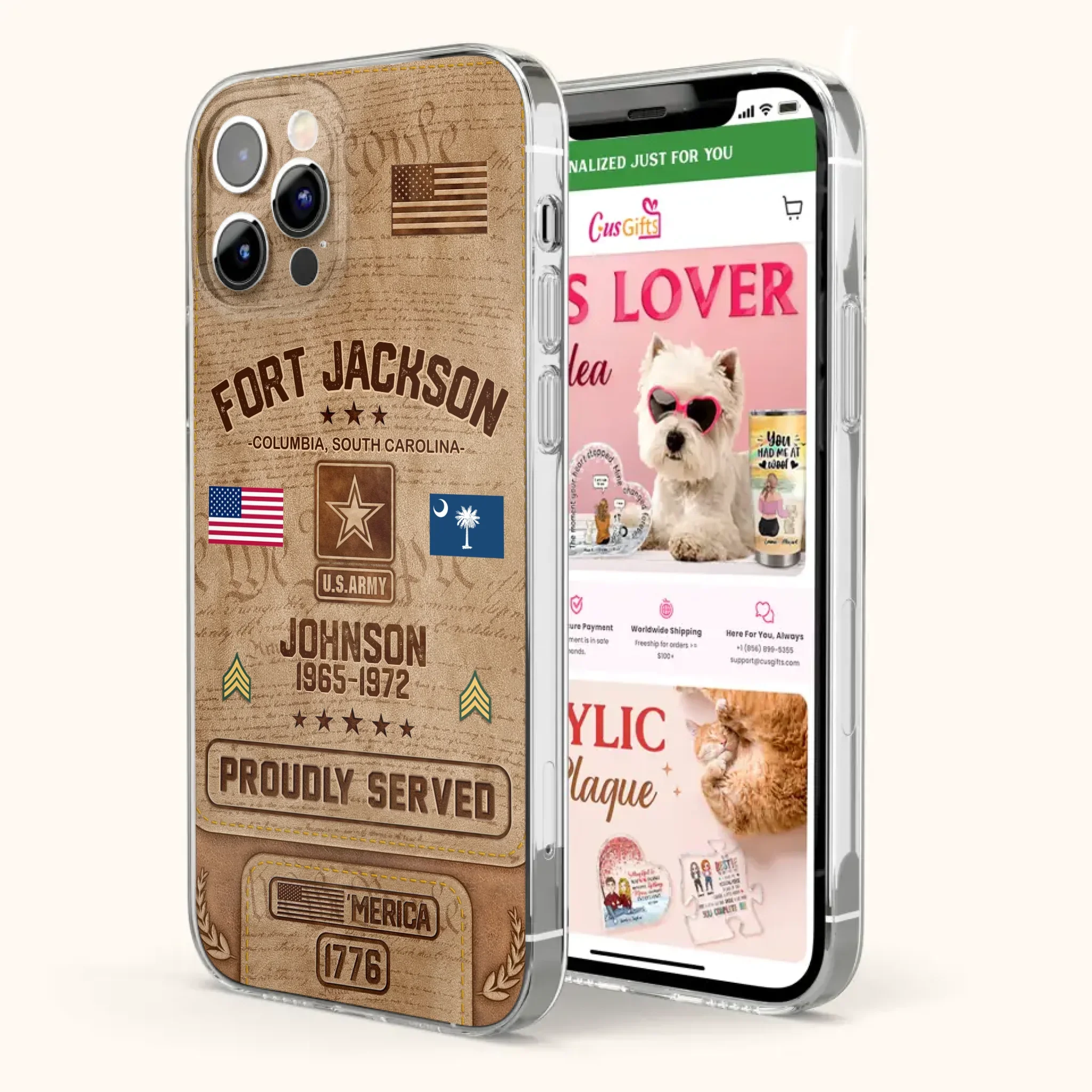 Custom Personalized Veteran Phone Case - Gift For Veteran - Birthday/ Father's Day Gift - Proudly Served - Case For iPhone And Samsung