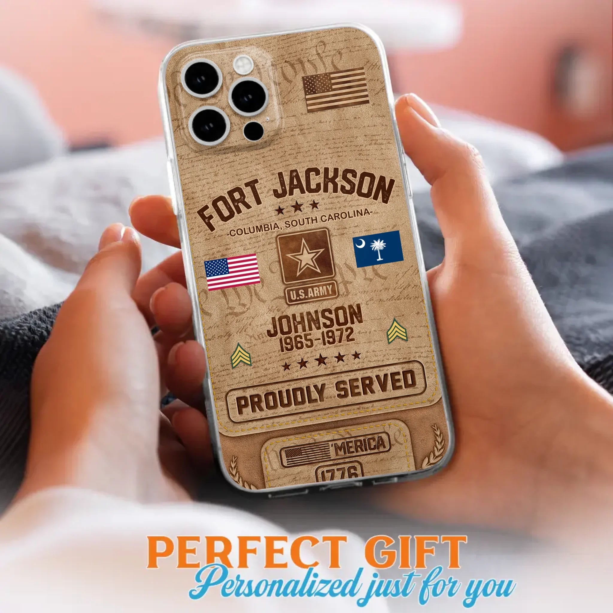 Custom Personalized Veteran Phone Case - Gift For Veteran - Birthday/ Father's Day Gift - Proudly Served - Case For iPhone And Samsung