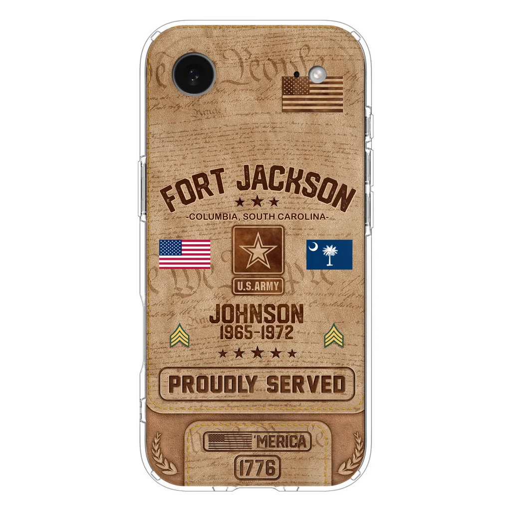 Custom Personalized Veteran Phone Case - Gift For Veteran - Birthday/ Father's Day Gift - Proudly Served - Case For iPhone And Samsung
